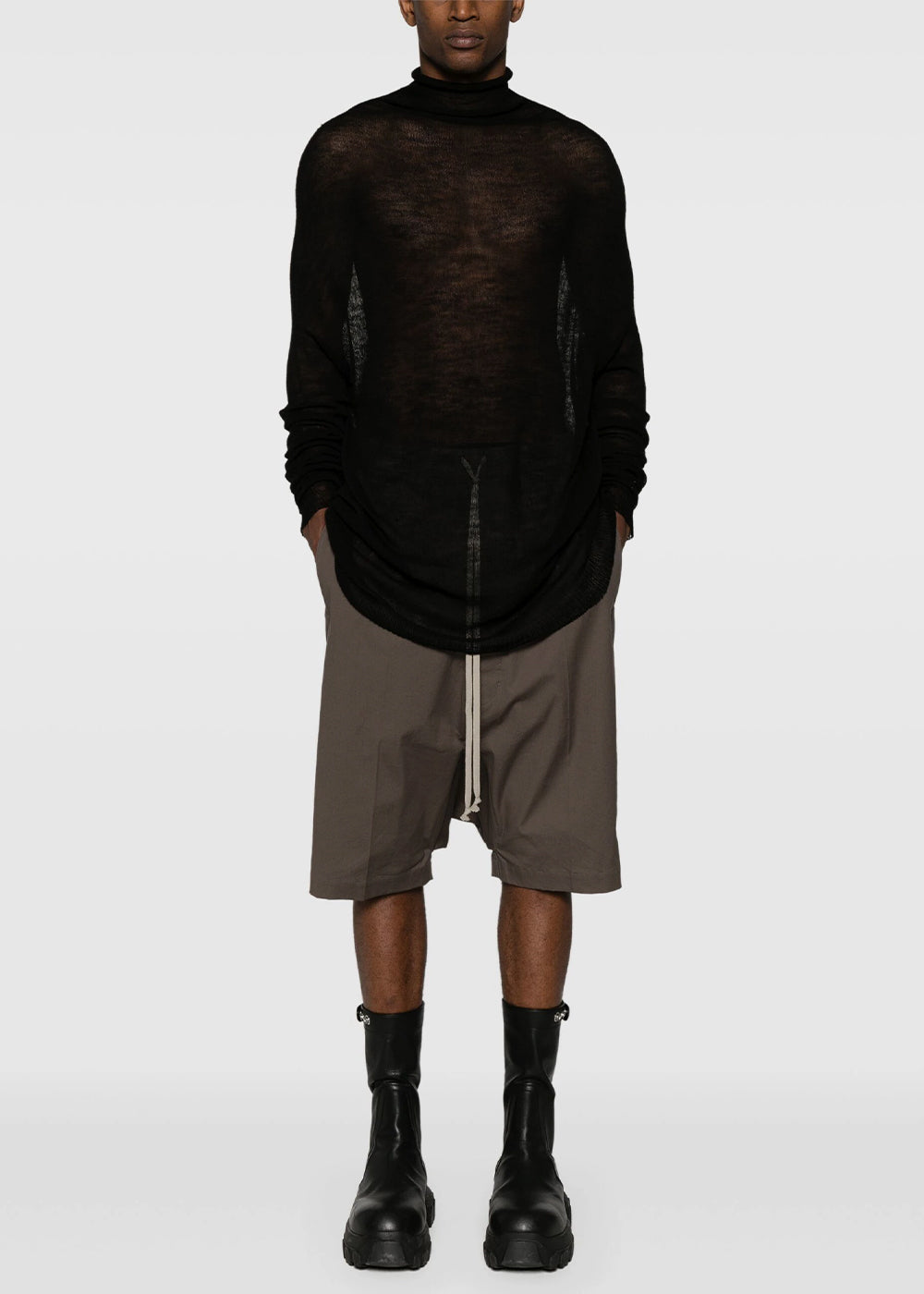 Black Shroud Open-Knit Jumper Rick owens – Гарантія оригінальності – вид ззаду