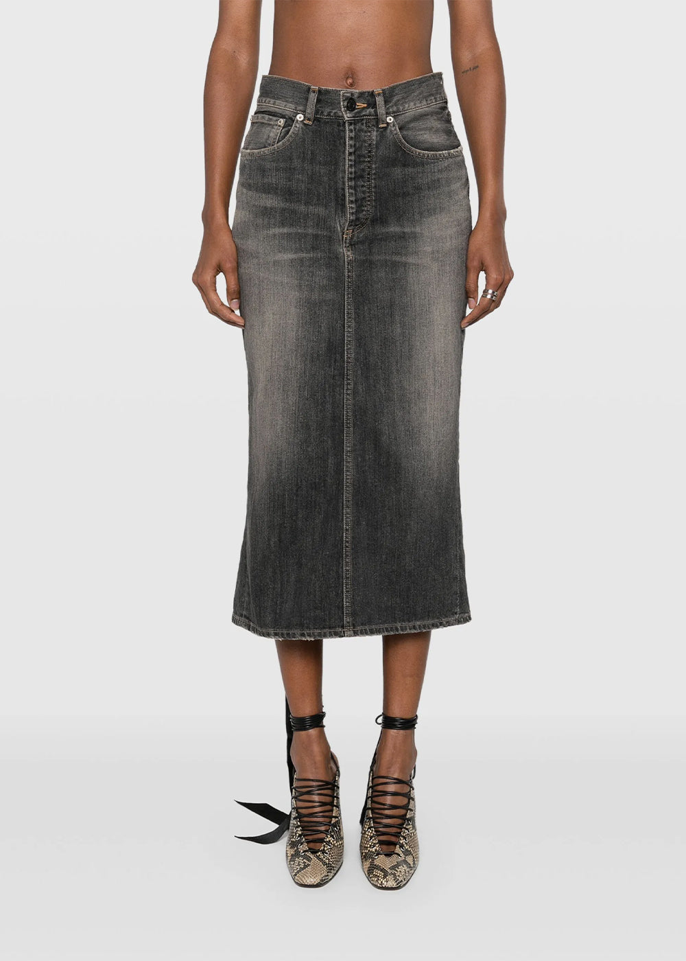 Dark Grey Lace Up Skirt Balenciaga – Гарантія оригінальності – збільшений вид