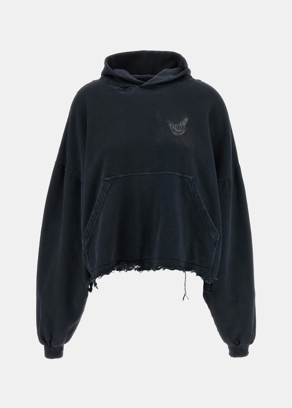 Faded Black Nail Polish Cropped Hoodie Balenciaga оригінал – Купити в Україні – боковий вид