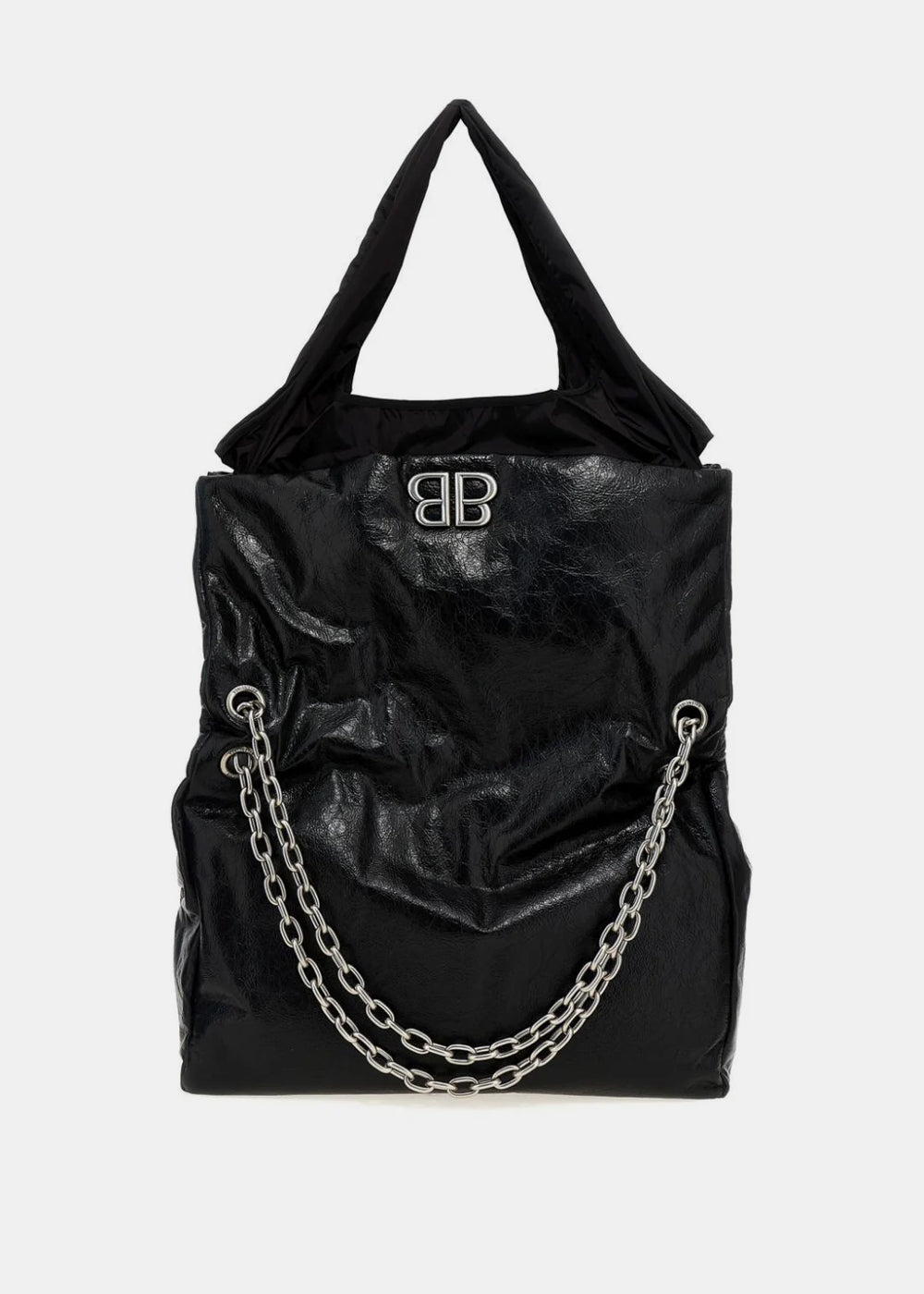 Оригінальна Black Monaco Large Chain Tote Balenciaga – боковий вид