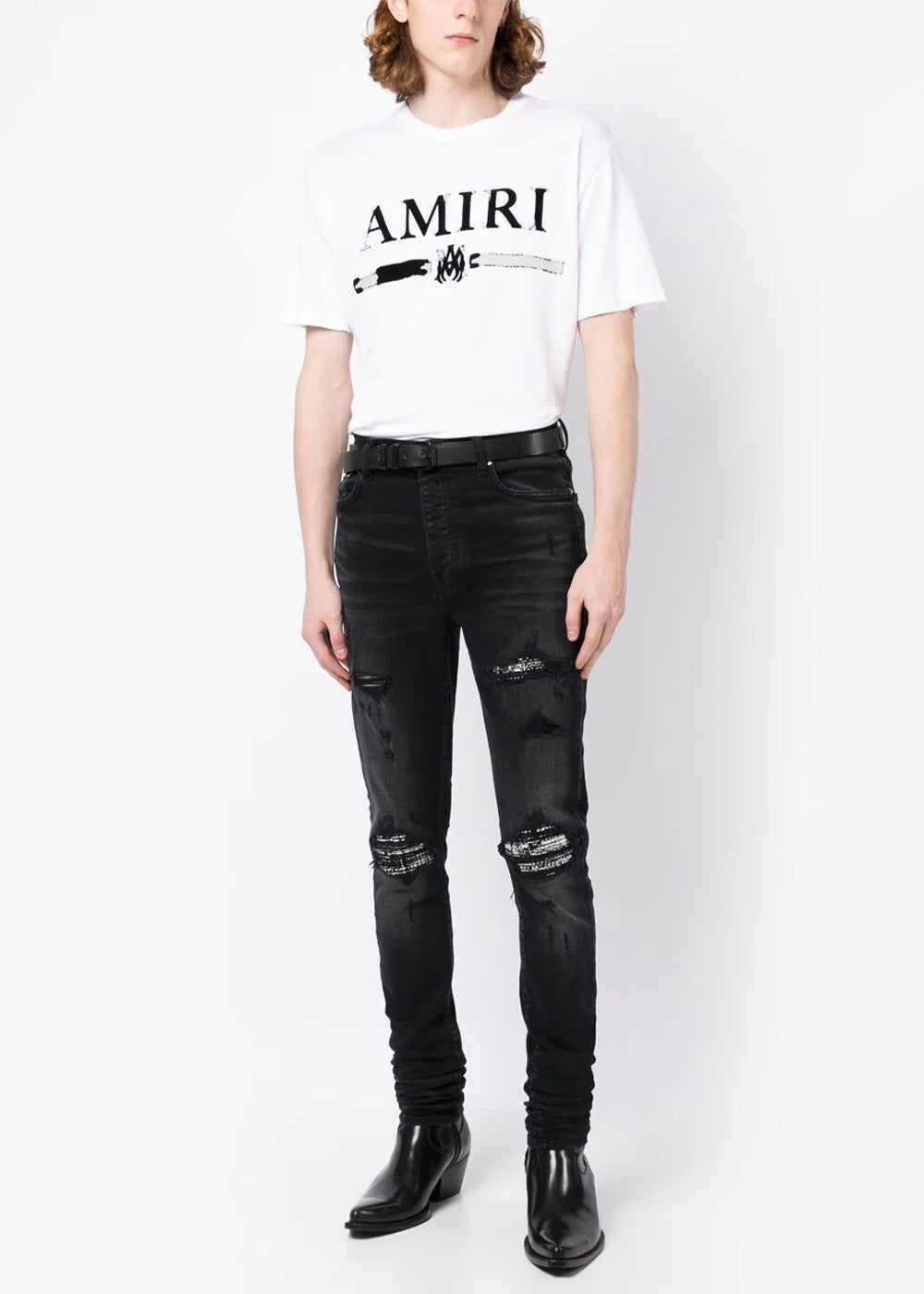 Оригінальна White Ma Bar Logo-Print T-Shirt Amiri – вид ззаду