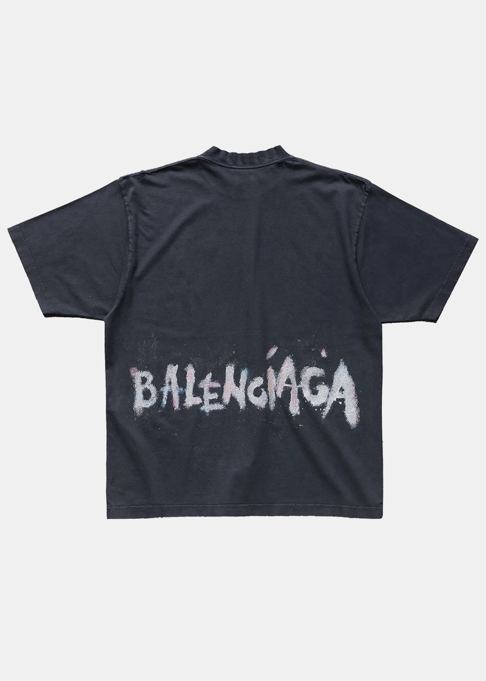 Faded Black Nail Polish Medium Fit T-Shirt Balenciaga – Гарантія оригінальності – вид ззаду