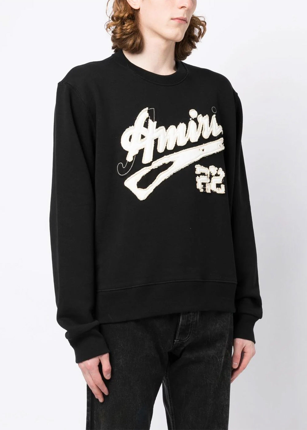 Black 22 Logo-Appliqué Sweatshirt Amiri – Гарантія оригінальності – детальний вид