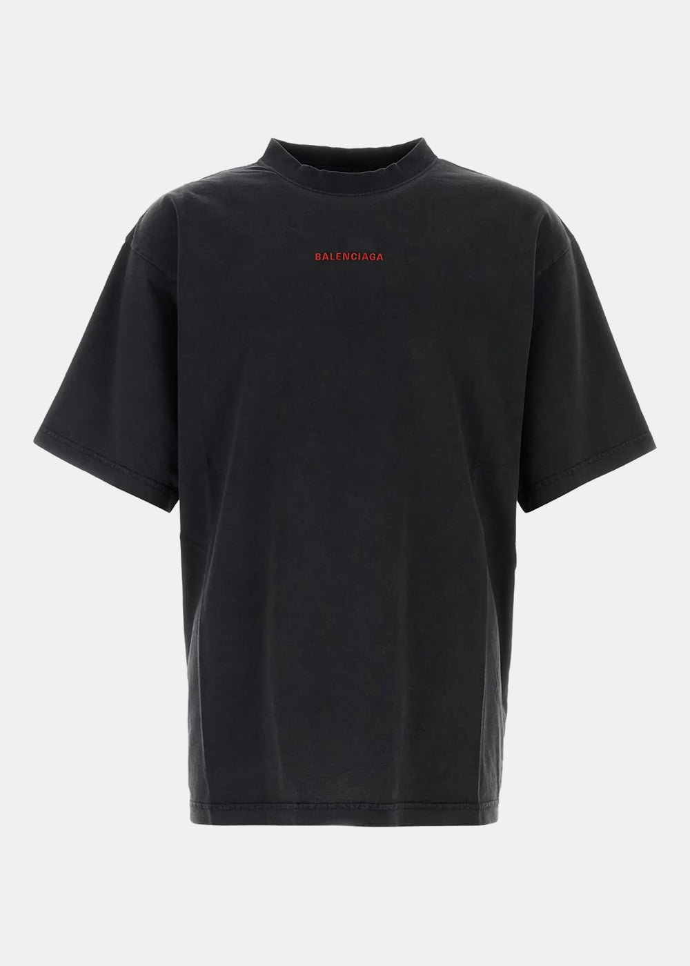 Оригінальна Washed Black Embroidered Logo T-Shirt Balenciaga – боковий вид