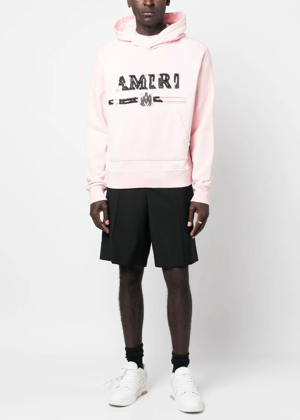 Оригінальна Pink Ma Bar Logo-Patch Hoodie Amiri – вид ззаду