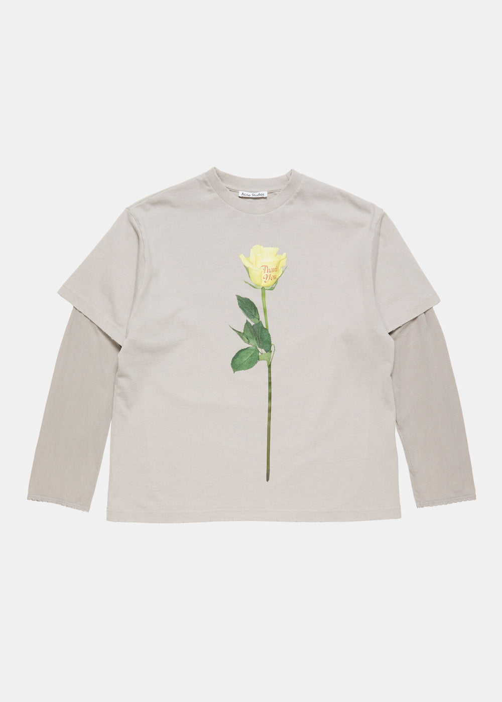 Grey Layered Graphic T-Shirt Acne studios оригінал – Купити в Україні – боковий вид