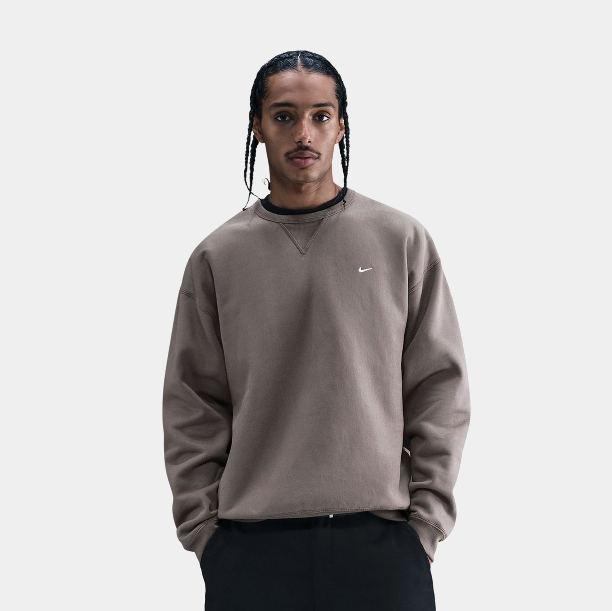 Solo Swoosh Fleece Crew Mens Sweatshirt Nike оригінал – Купити в Україні – боковий вид - NIKE