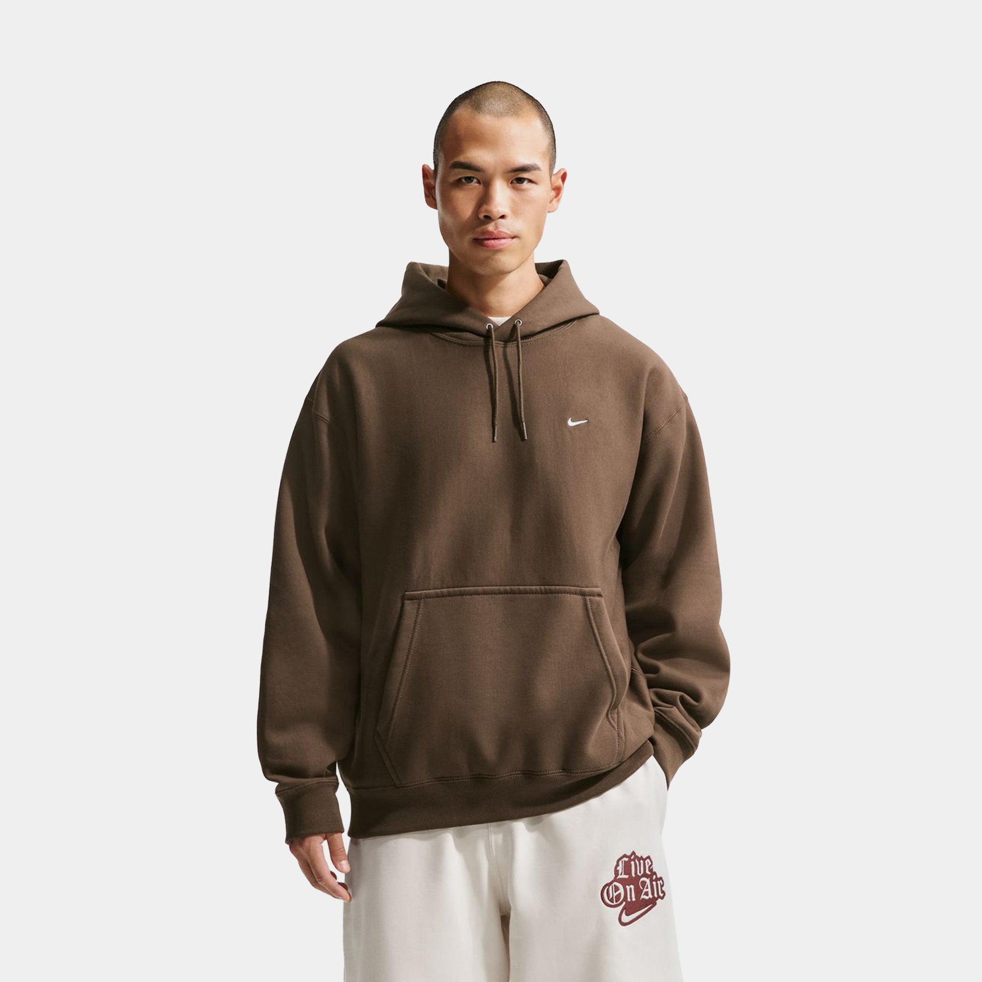 Solo Swoosh Pullover Fleece Mens Hoodie Nike оригінал – Купити в Україні – боковий вид - NIKE