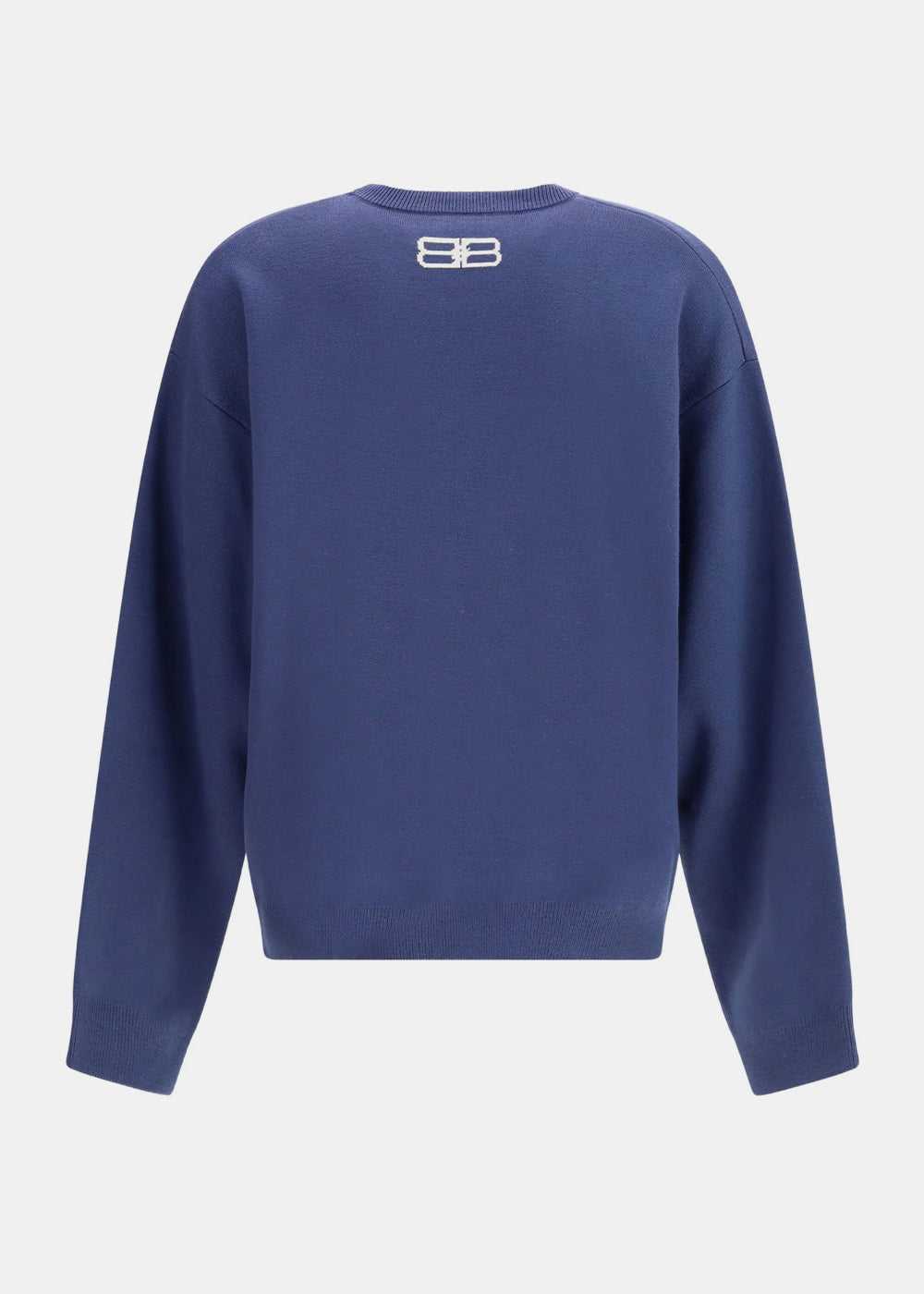 Navy Jacquard Crewneck Sweater Balenciaga оригінал – Купити в Україні – вид ззаду