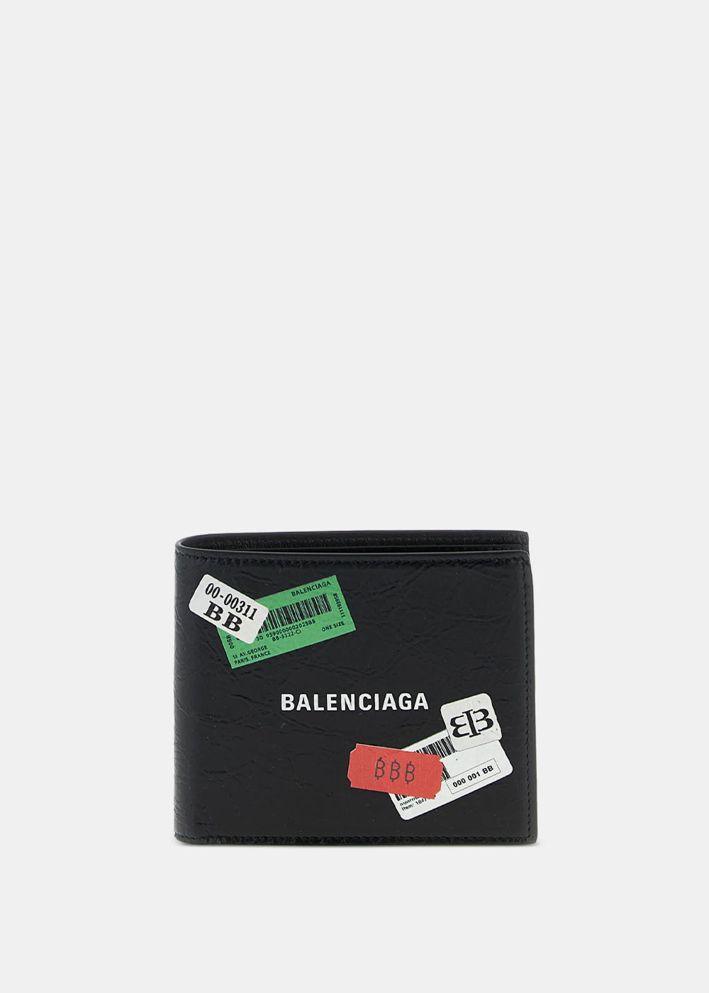 Black Stickers Printed Wallet Balenciaga – Гарантія оригінальності – боковий вид