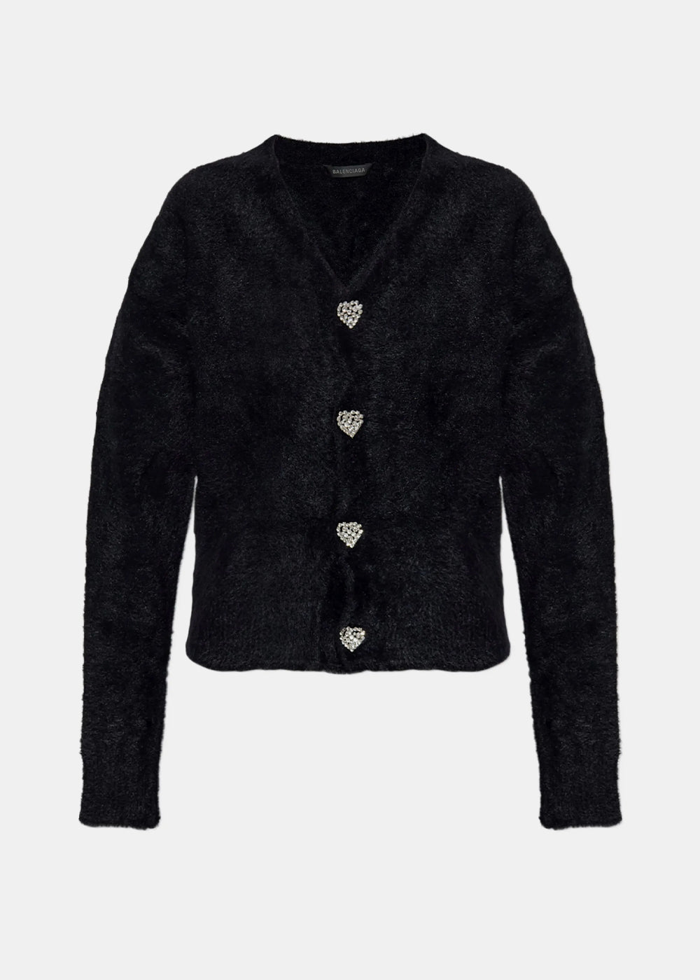 Black Fluffy Cardigan Balenciaga – Гарантія оригінальності – боковий вид