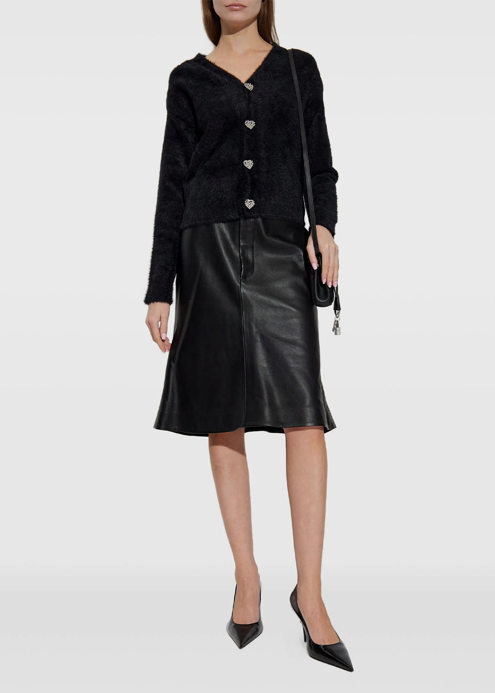 Black Fluffy Cardigan Balenciaga – Гарантія оригінальності – вид ззаду