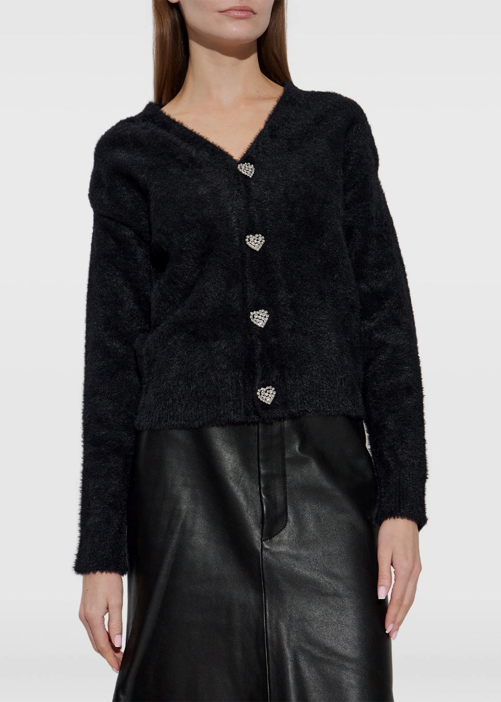 Black Fluffy Cardigan Balenciaga – Гарантія оригінальності – детальний вид