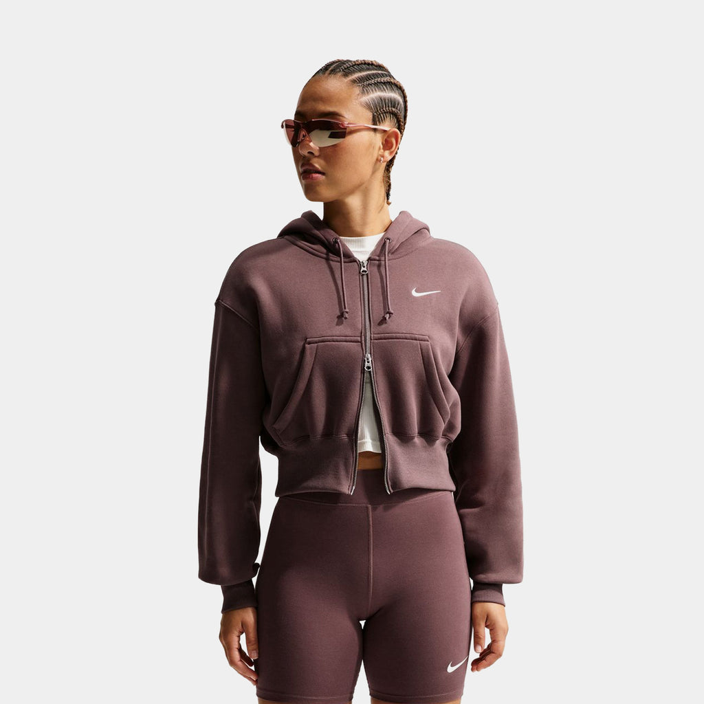 Nsw Phoenix Fleece Loose Full Zip Cropped Womens Hoodie Nike оригінал – Купити в Україні – боковий вид