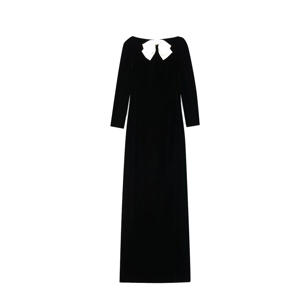 Velvet Long Dress Saint laurent – Гарантія оригінальності – боковий вид