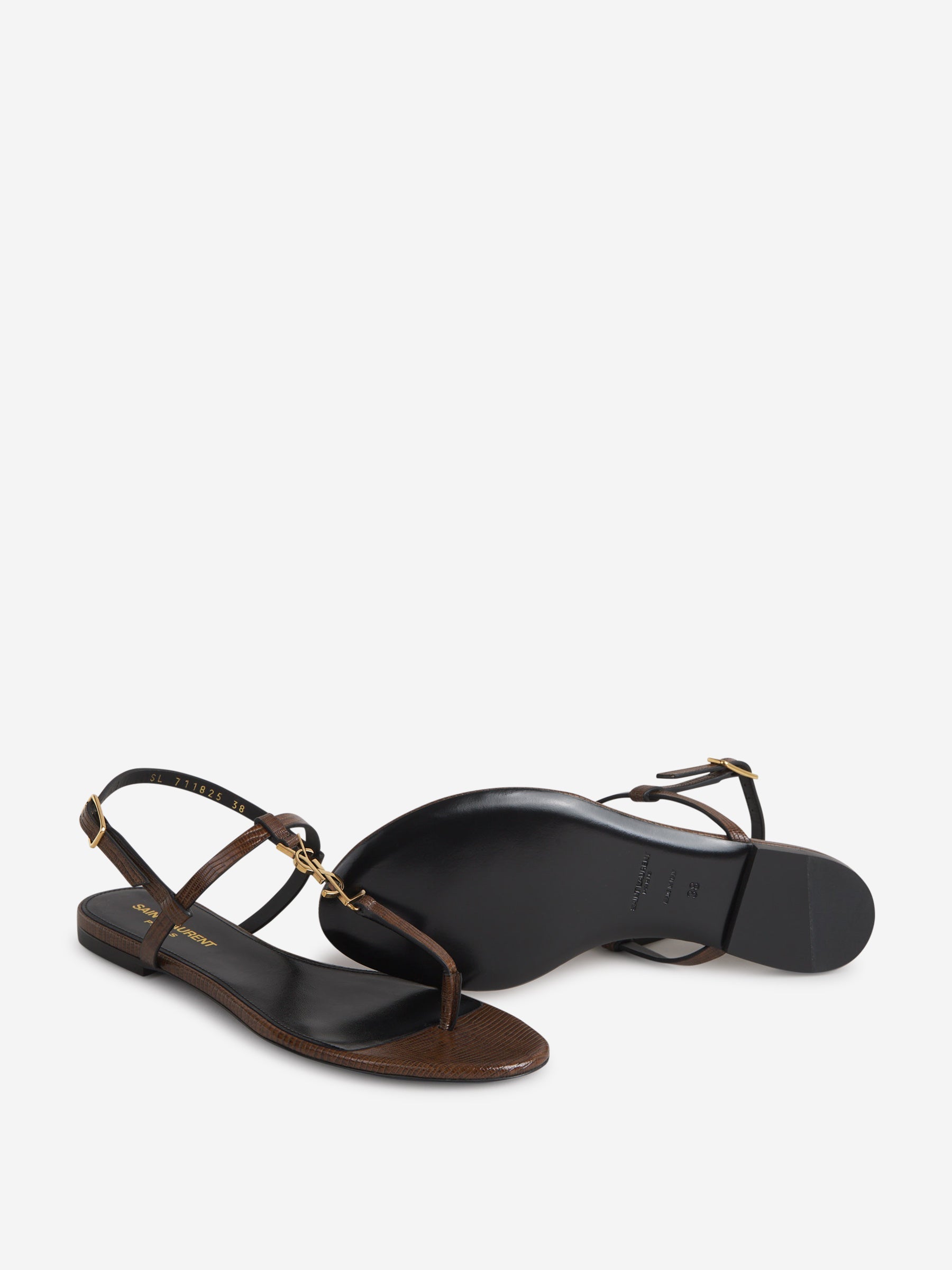Оригінальна Logo Leather Sandals Saint laurent – збільшений вид
