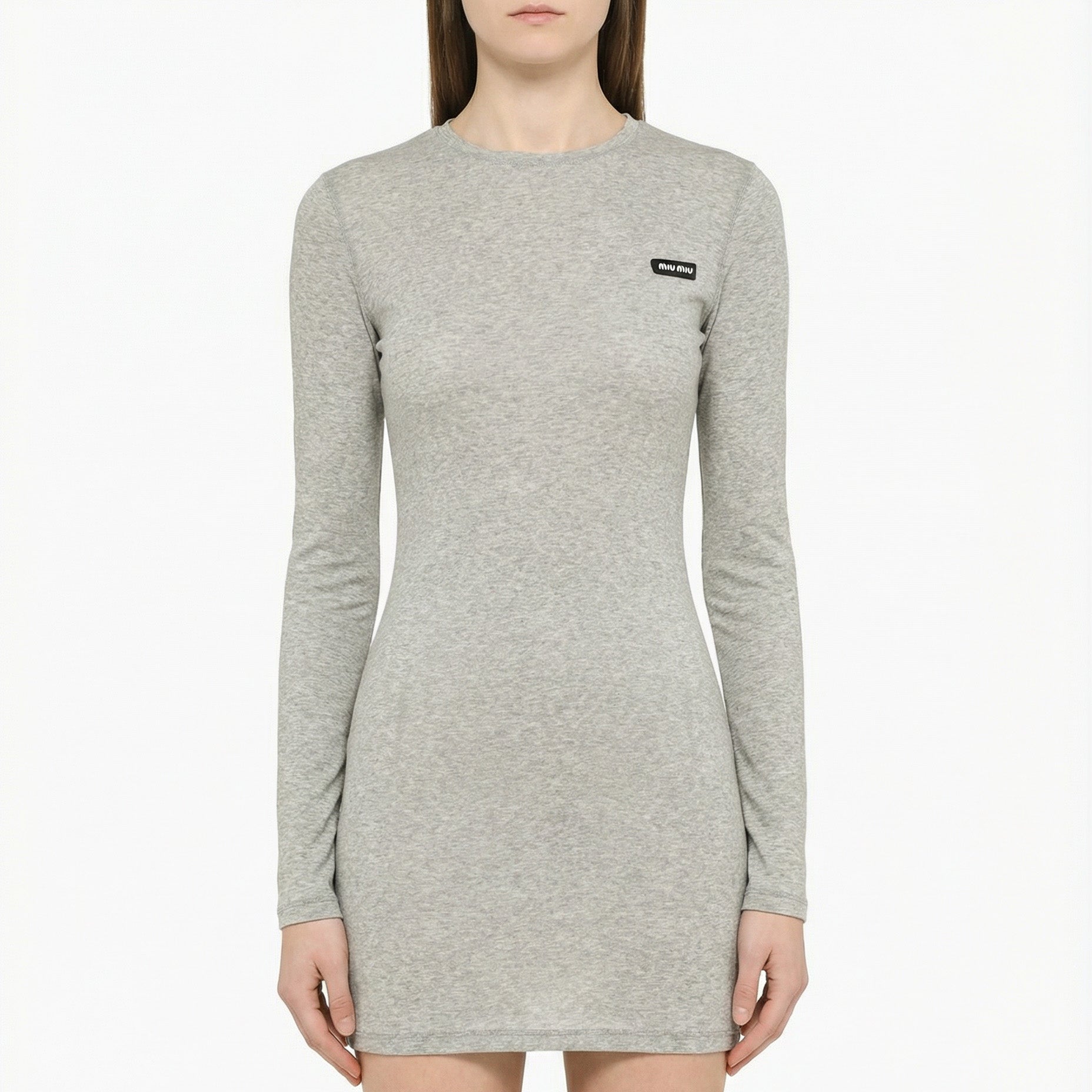 Оригінальна Cotton‑jersey Mini Dress Miu miu – вид ззаду