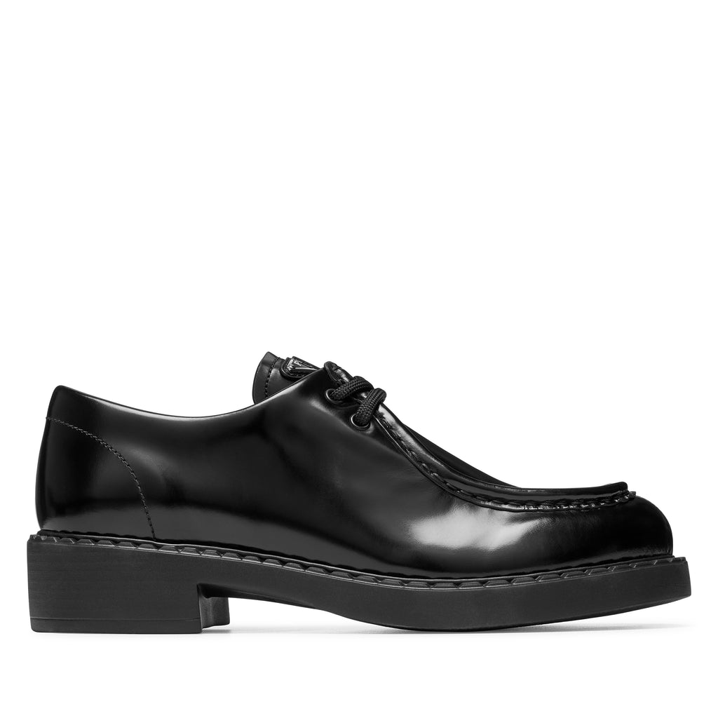 Womens Brushed Leather Lace Up Shoes Prada оригінал – Купити в Україні – боковий вид