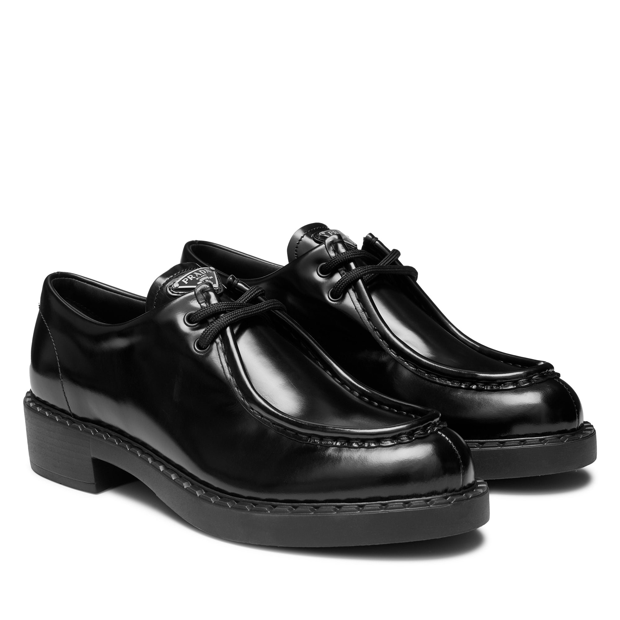 Womens Brushed Leather Lace Up Shoes Prada оригінал – Купити в Україні – збільшений вид