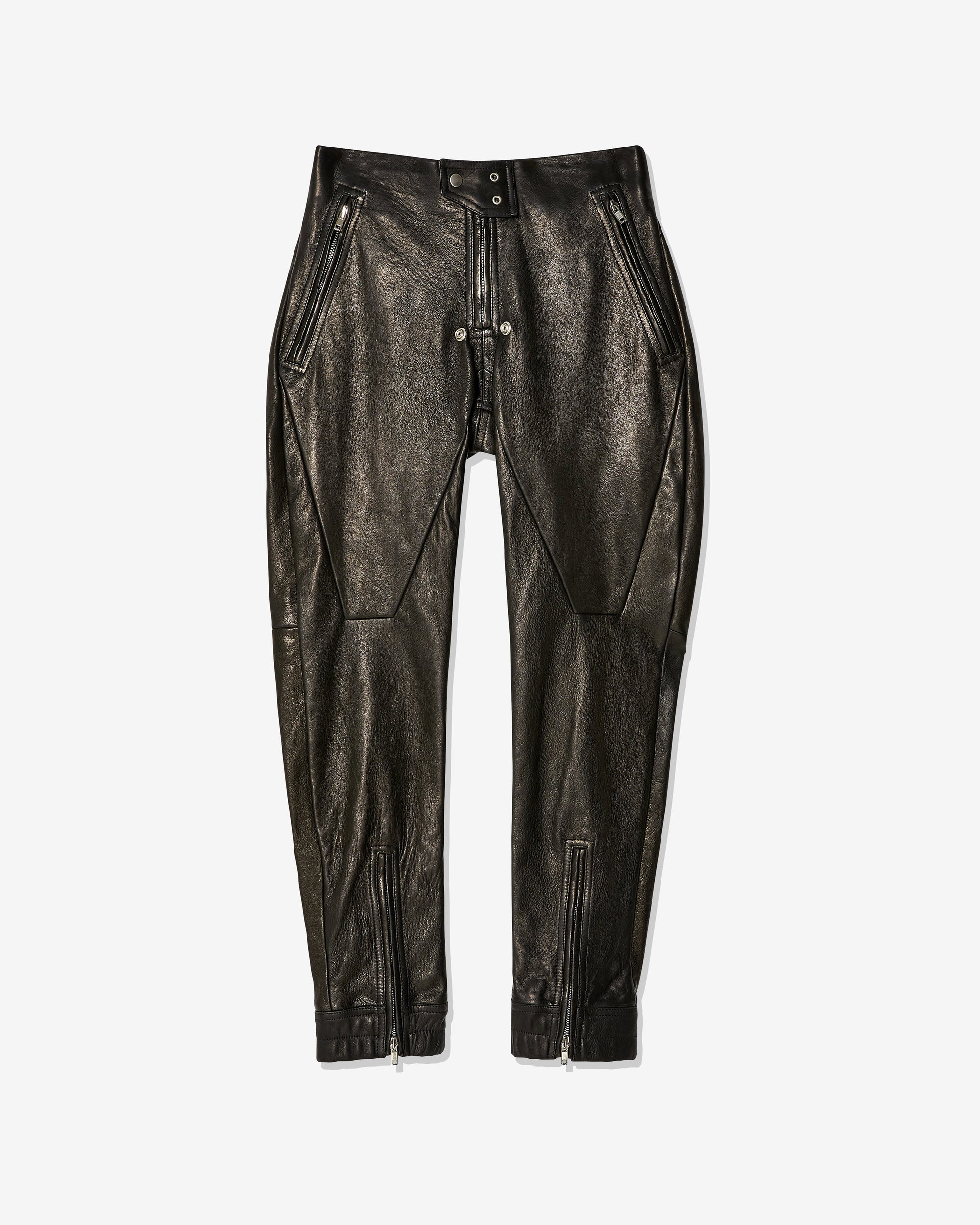 Mens Luxor Leather Tapered Trousers Rick owens – Гарантія оригінальності – боковий вид