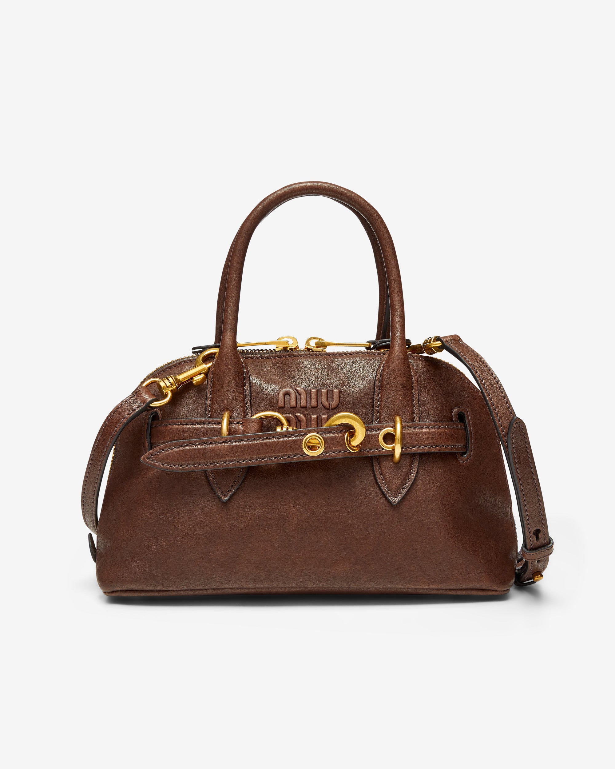 Womens Aventure Nappa Leather Top Handle Bag Miu miu оригінал – Купити в Україні – боковий вид