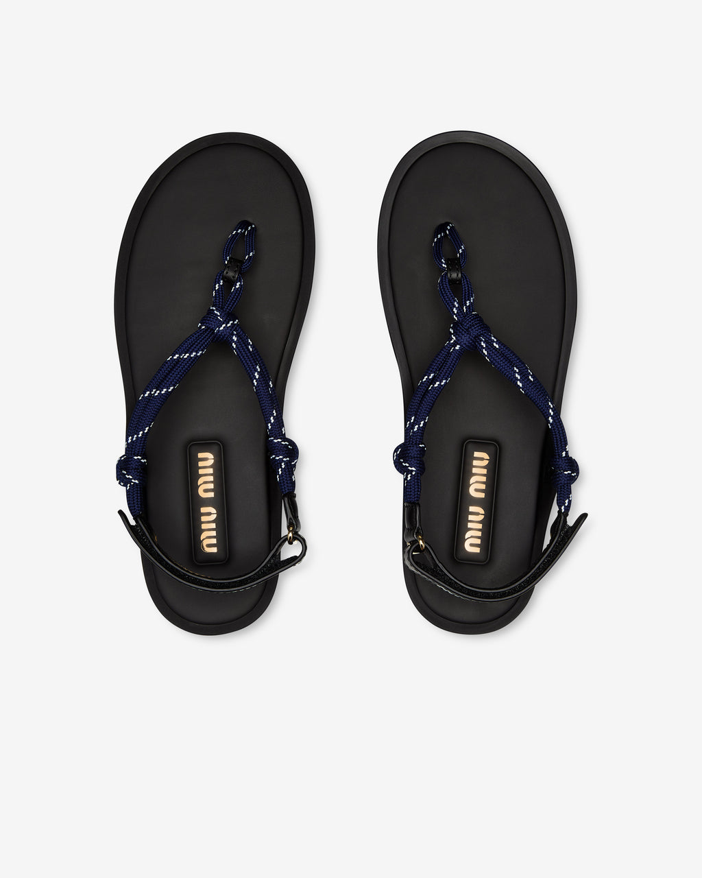 Riviere Cord And Leather Sandals Miu miu – Гарантія оригінальності – вид ззаду