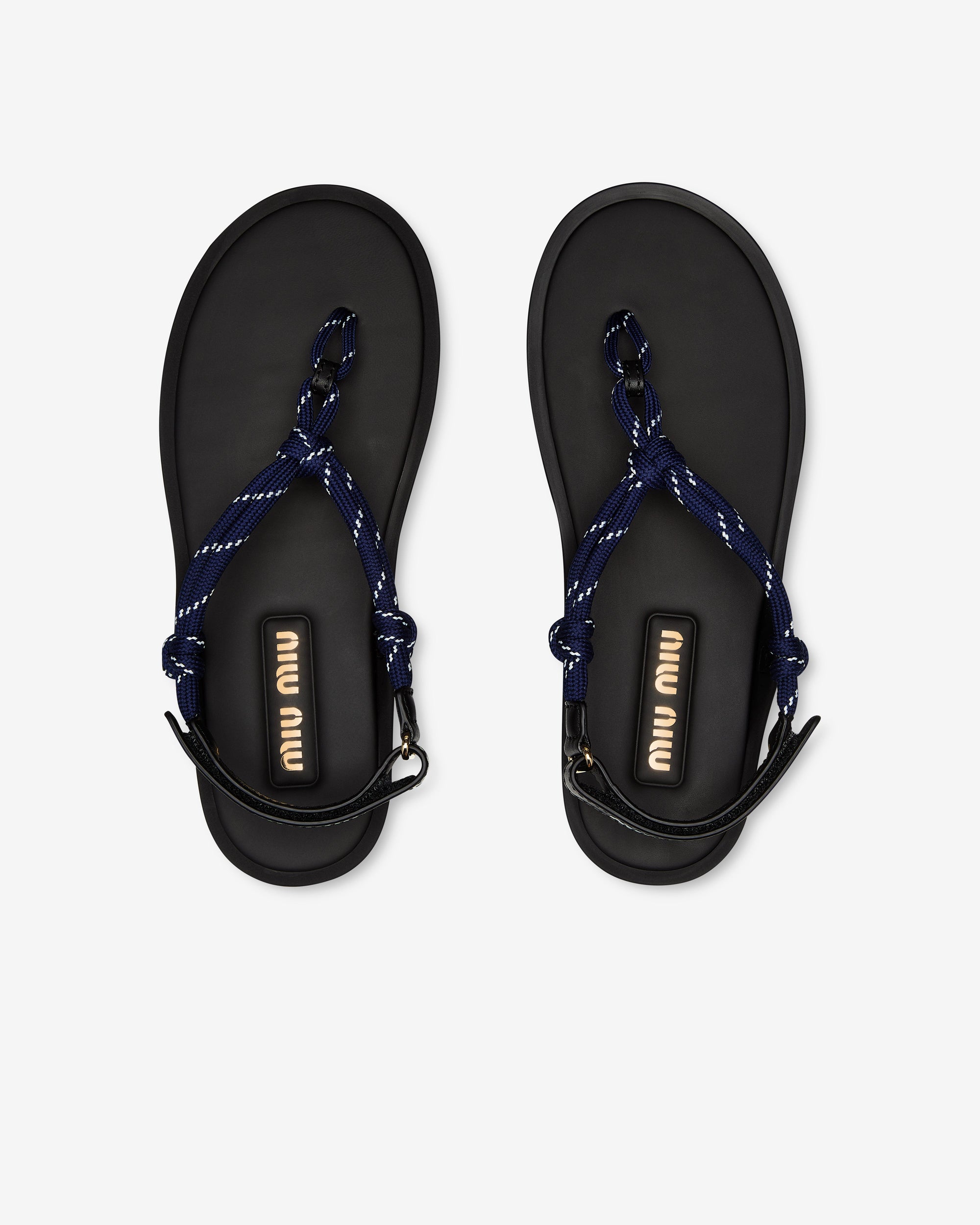 Riviere Cord And Leather Sandals Miu miu – Гарантія оригінальності – вид ззаду