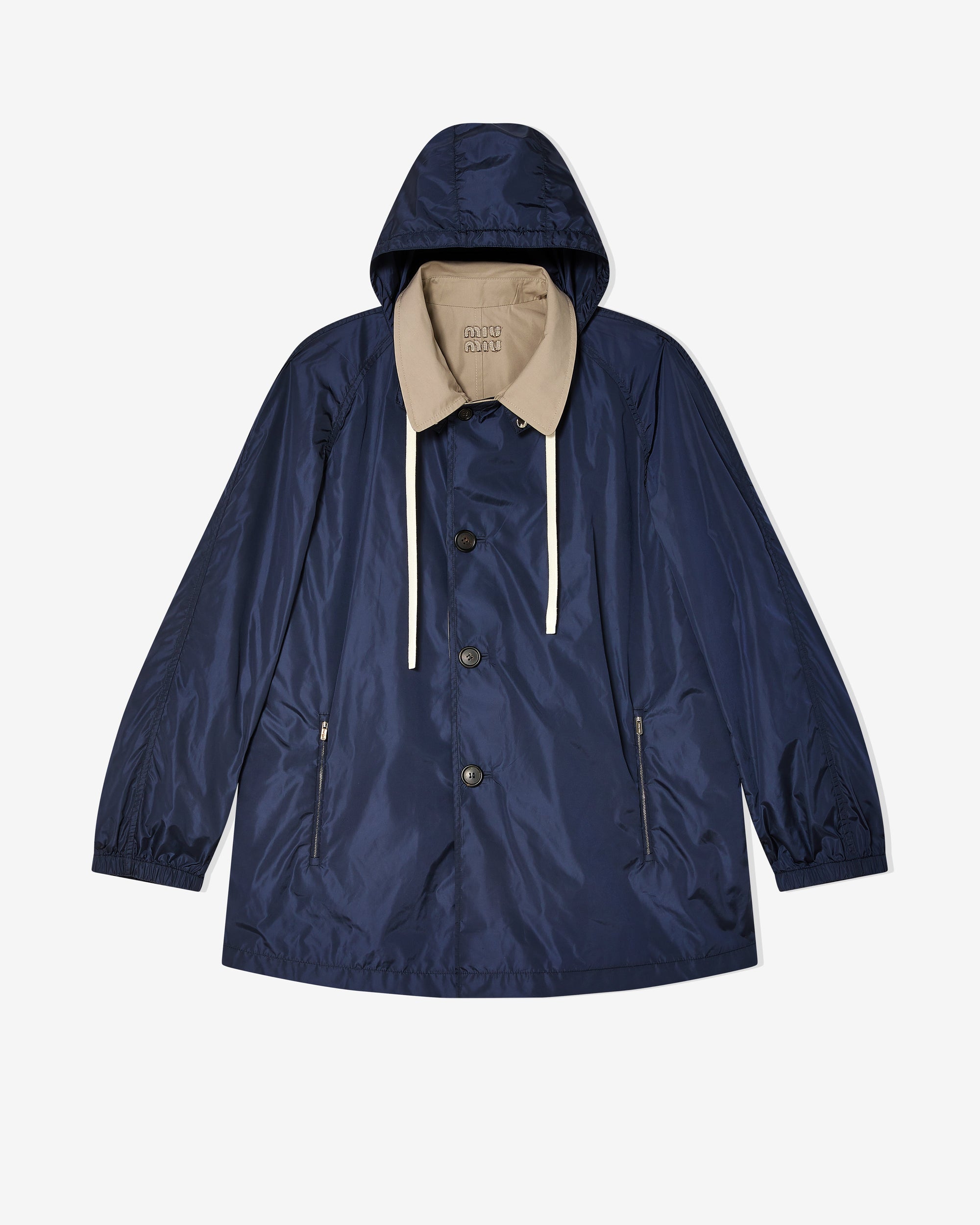 Womens Panama Cotton And Technical Pongé Blouson Jacket Miu miu оригінал – Купити в Україні – боковий вид