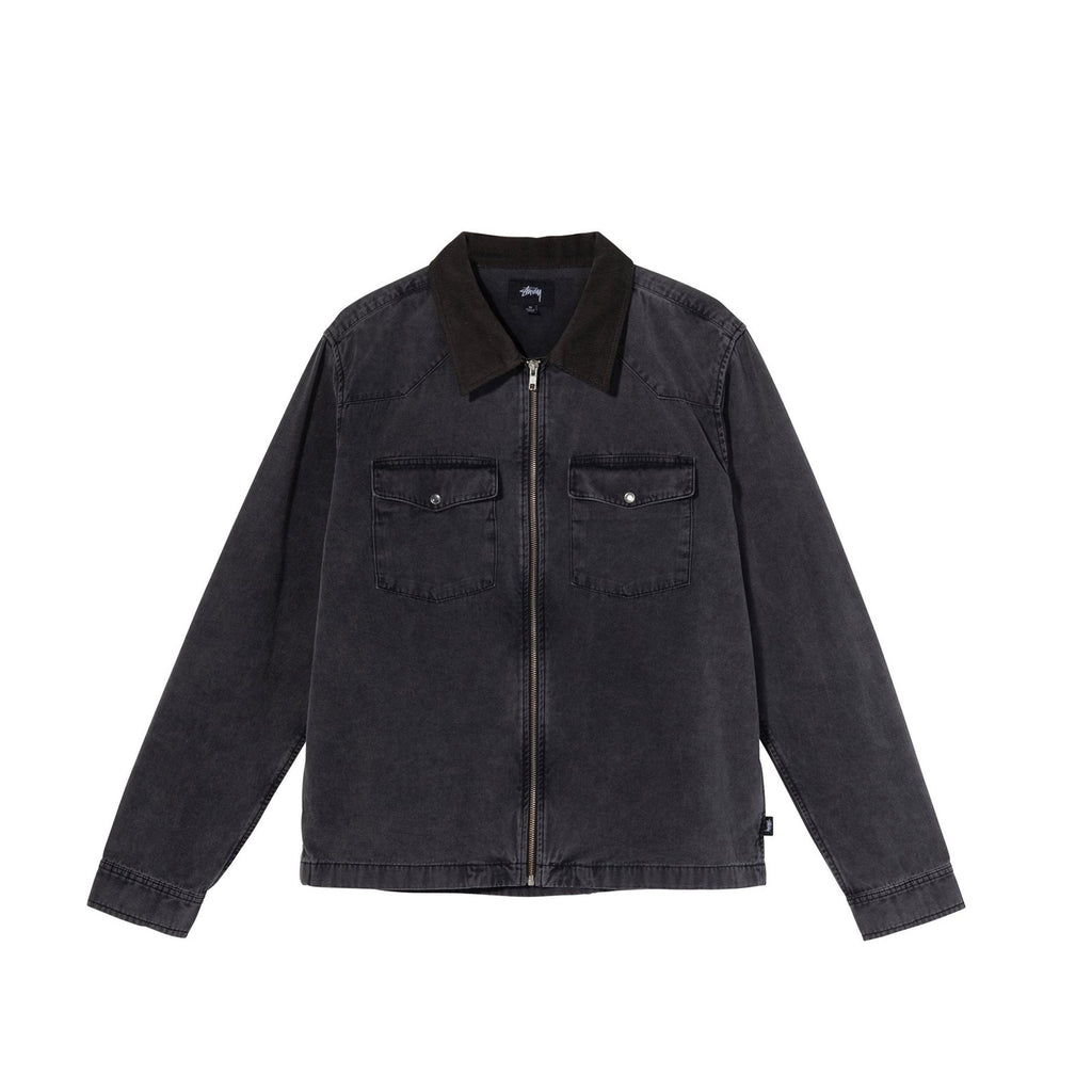 Washed Canvas Work Shirt In Black Stussy – Гарантія оригінальності – боковий вид