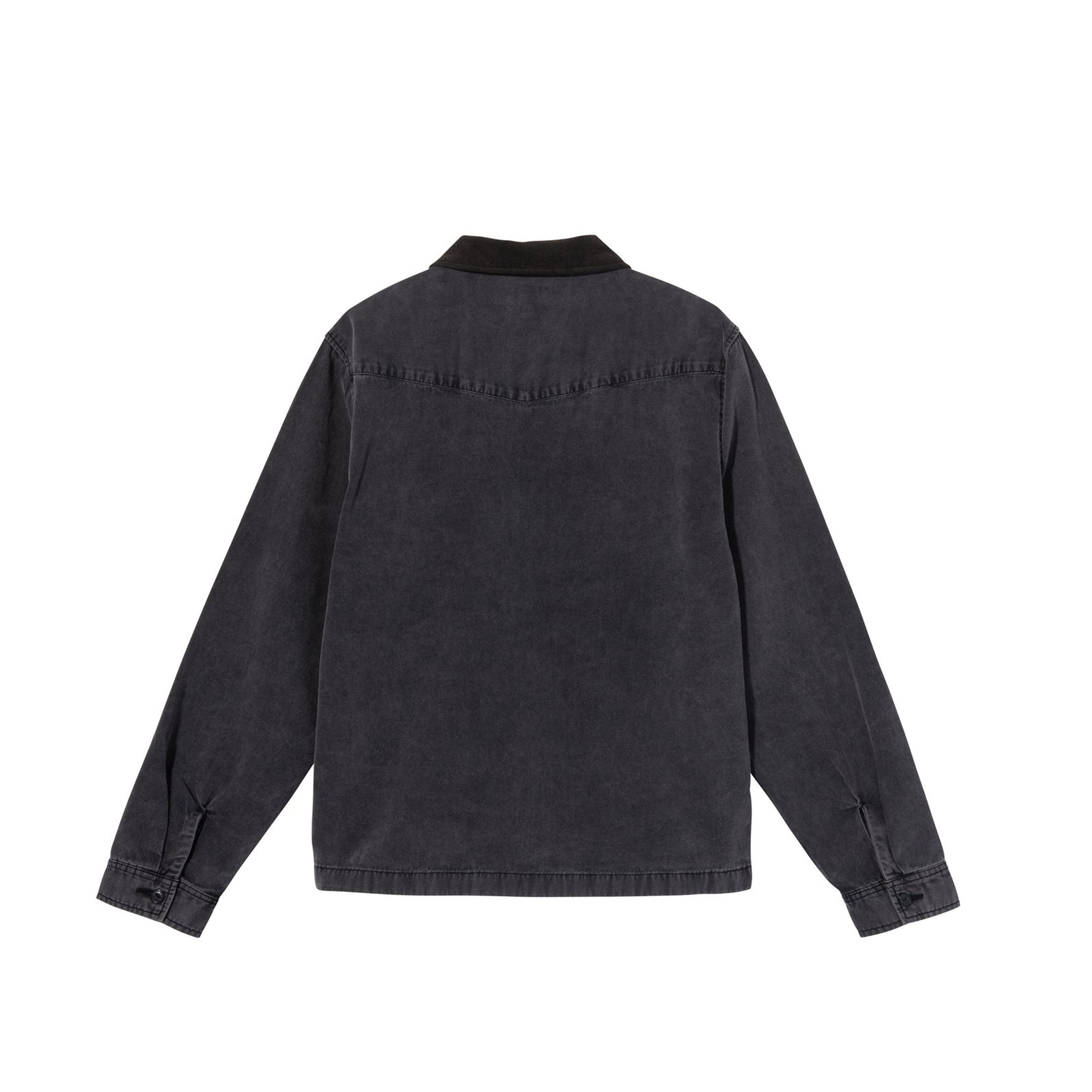 Washed Canvas Work Shirt In Black Stussy – Гарантія оригінальності – вид ззаду