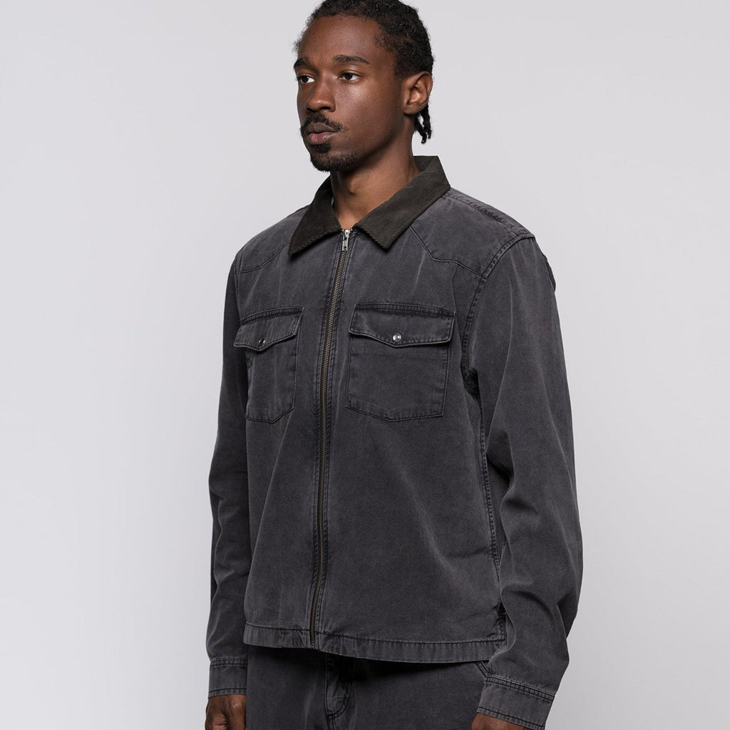 Washed Canvas Work Shirt In Black Stussy – Гарантія оригінальності – детальний вид