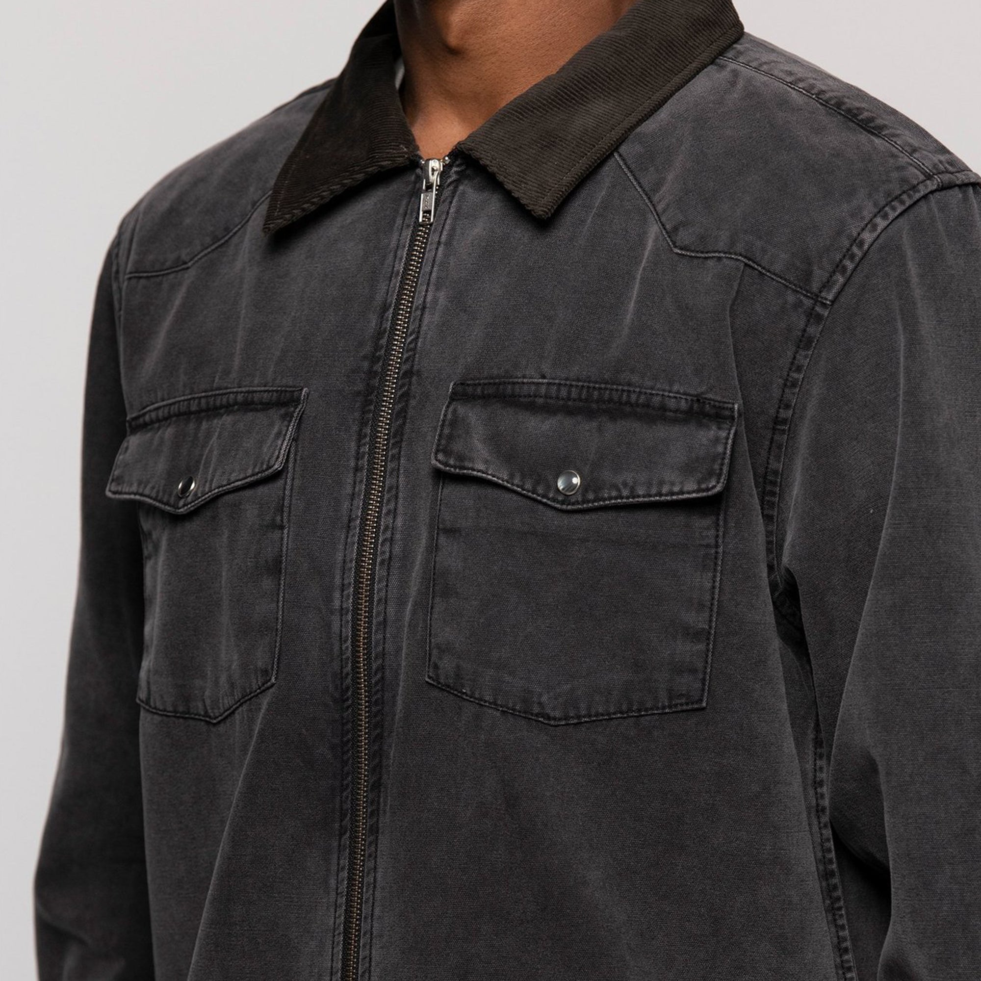 Washed Canvas Work Shirt In Black Stussy – Гарантія оригінальності – збільшений вид