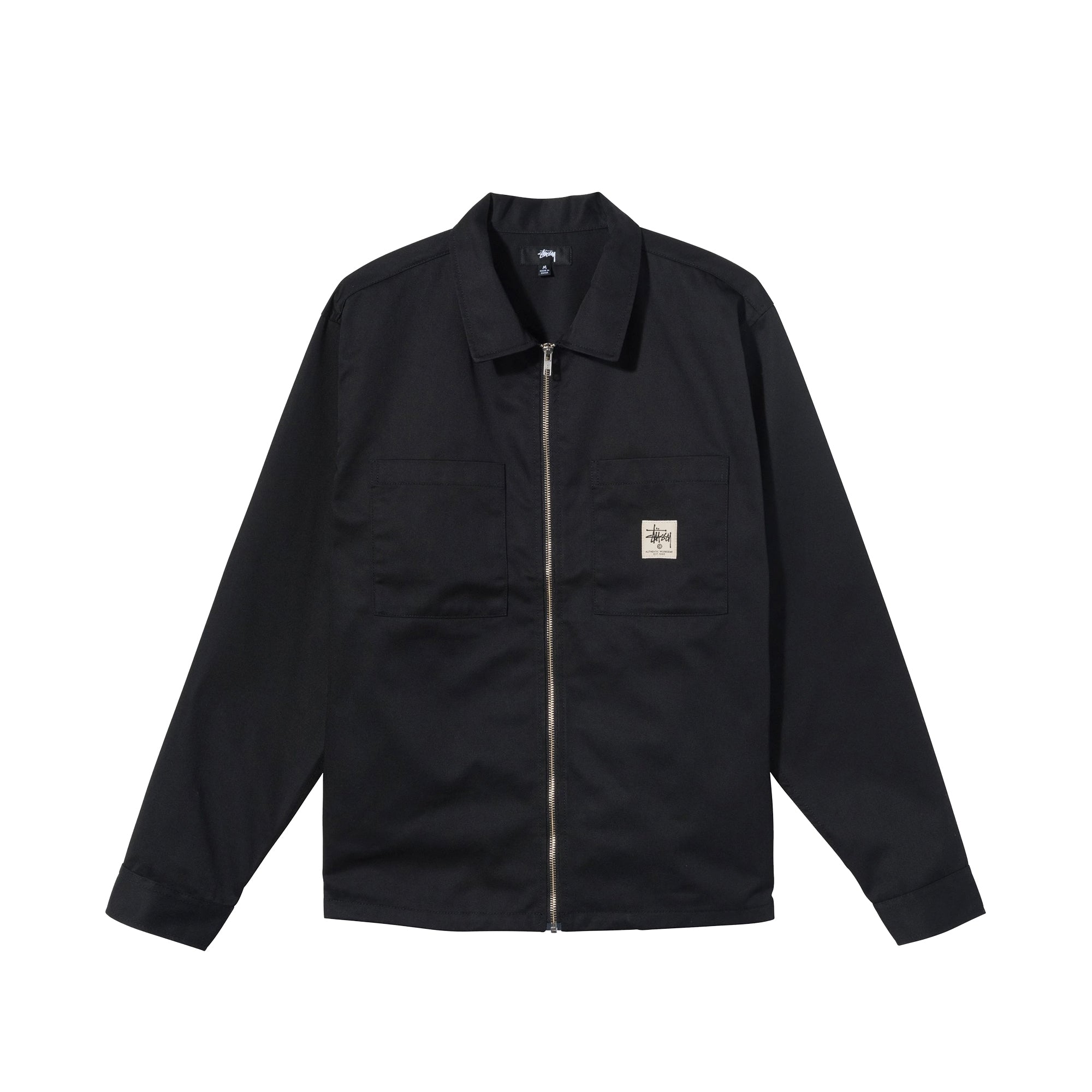 Оригінальна Mens Zip Up Work Ls Shirt Black Stussy – боковий вид