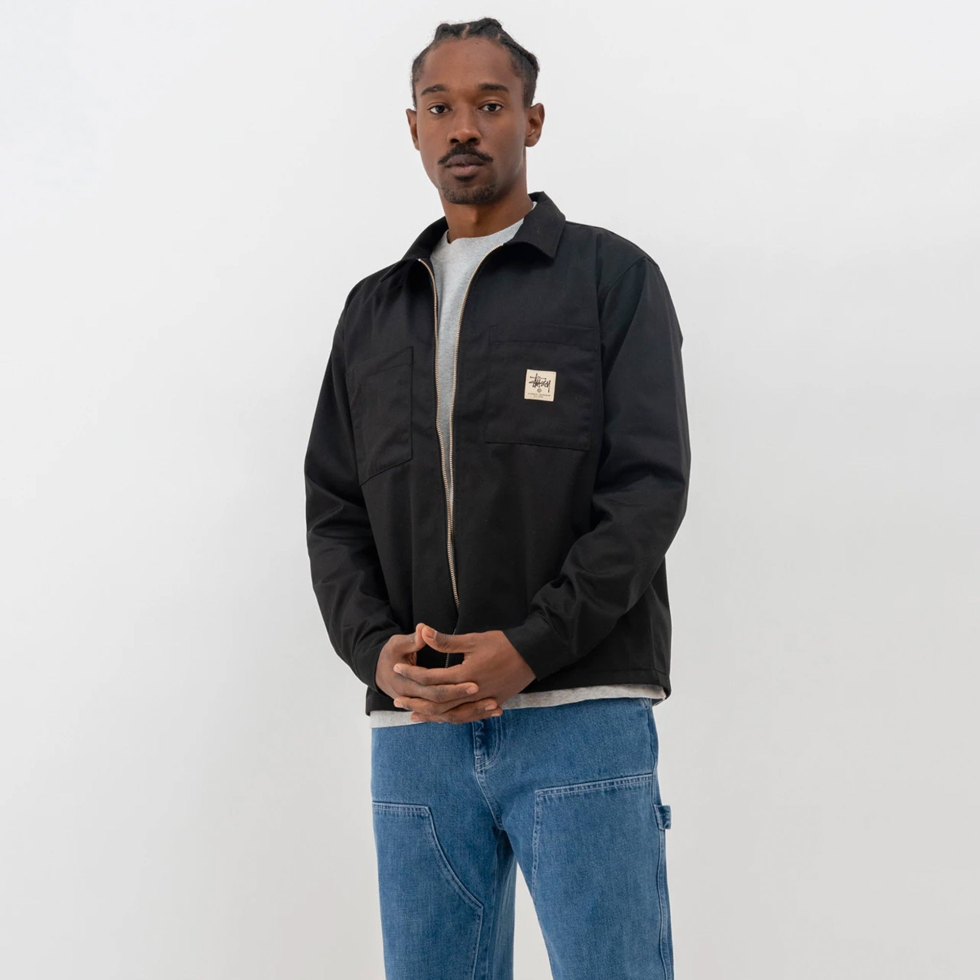 Оригінальна Mens Zip Up Work Ls Shirt Black Stussy – детальний вид