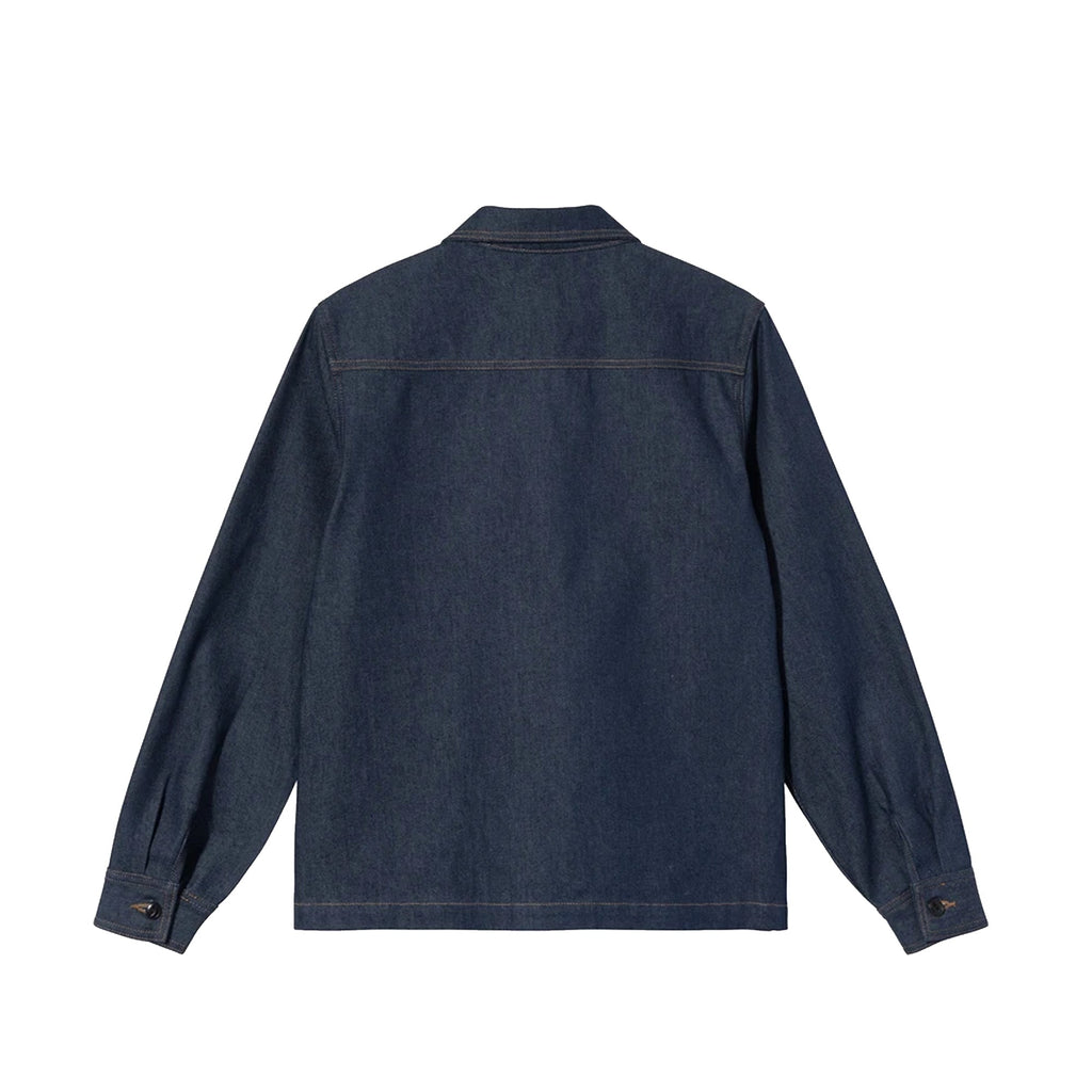 Оригінальна Mens Denim Zip Up Work Shirt Indigo Stussy – вид ззаду