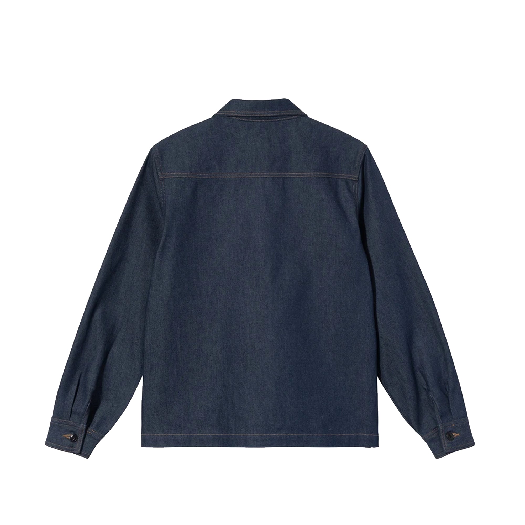 Оригінальна Mens Denim Zip Up Work Shirt Indigo Stussy – вид ззаду