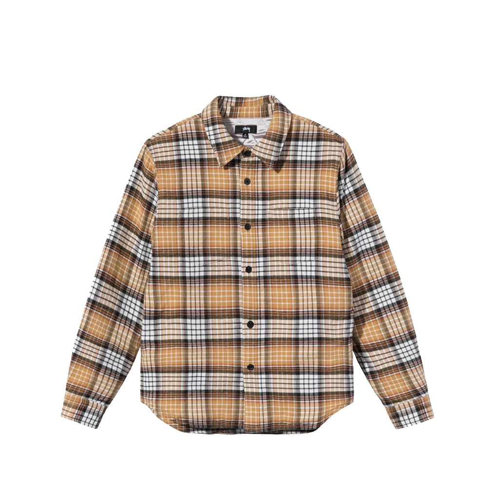 Оригінальна Mens Quilted Lined Plaid Shirt Copper Stussy – боковий вид
