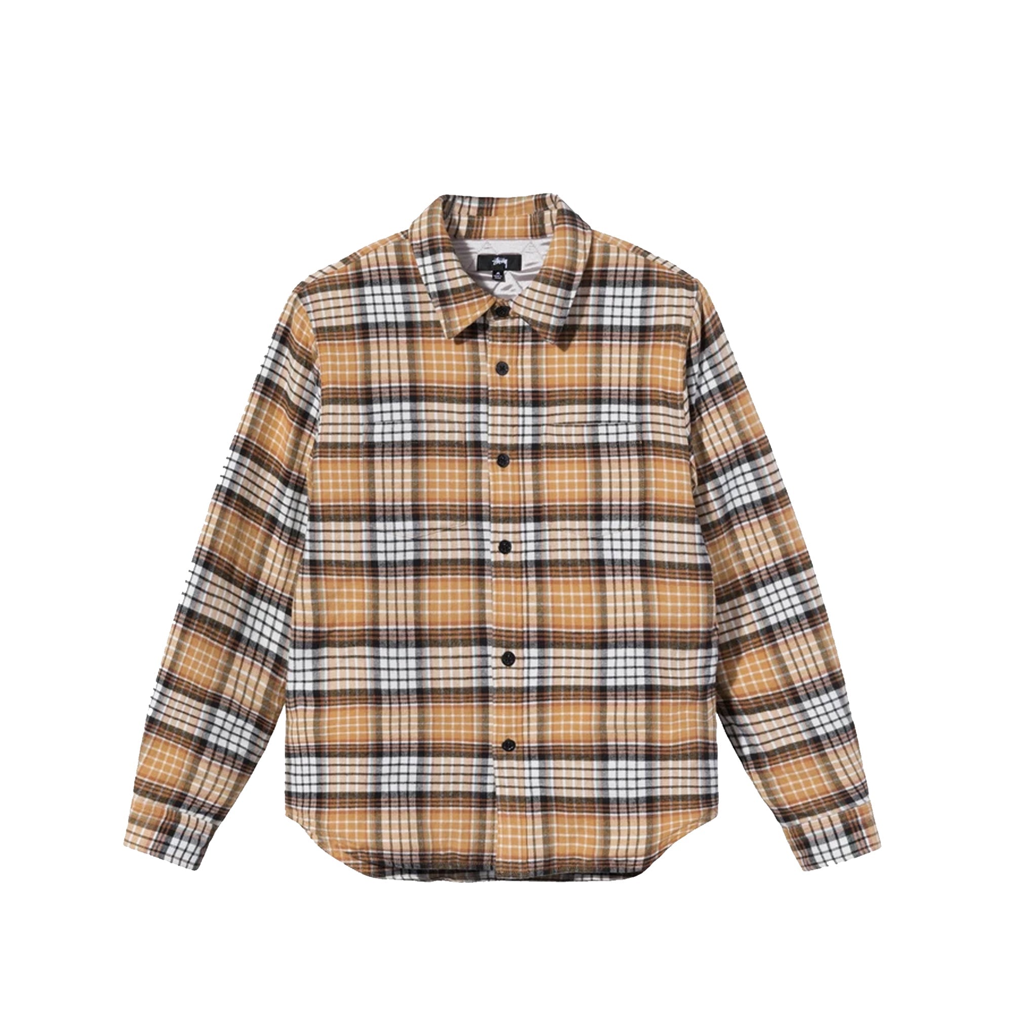 Оригінальна Mens Quilted Lined Plaid Shirt Copper Stussy – боковий вид