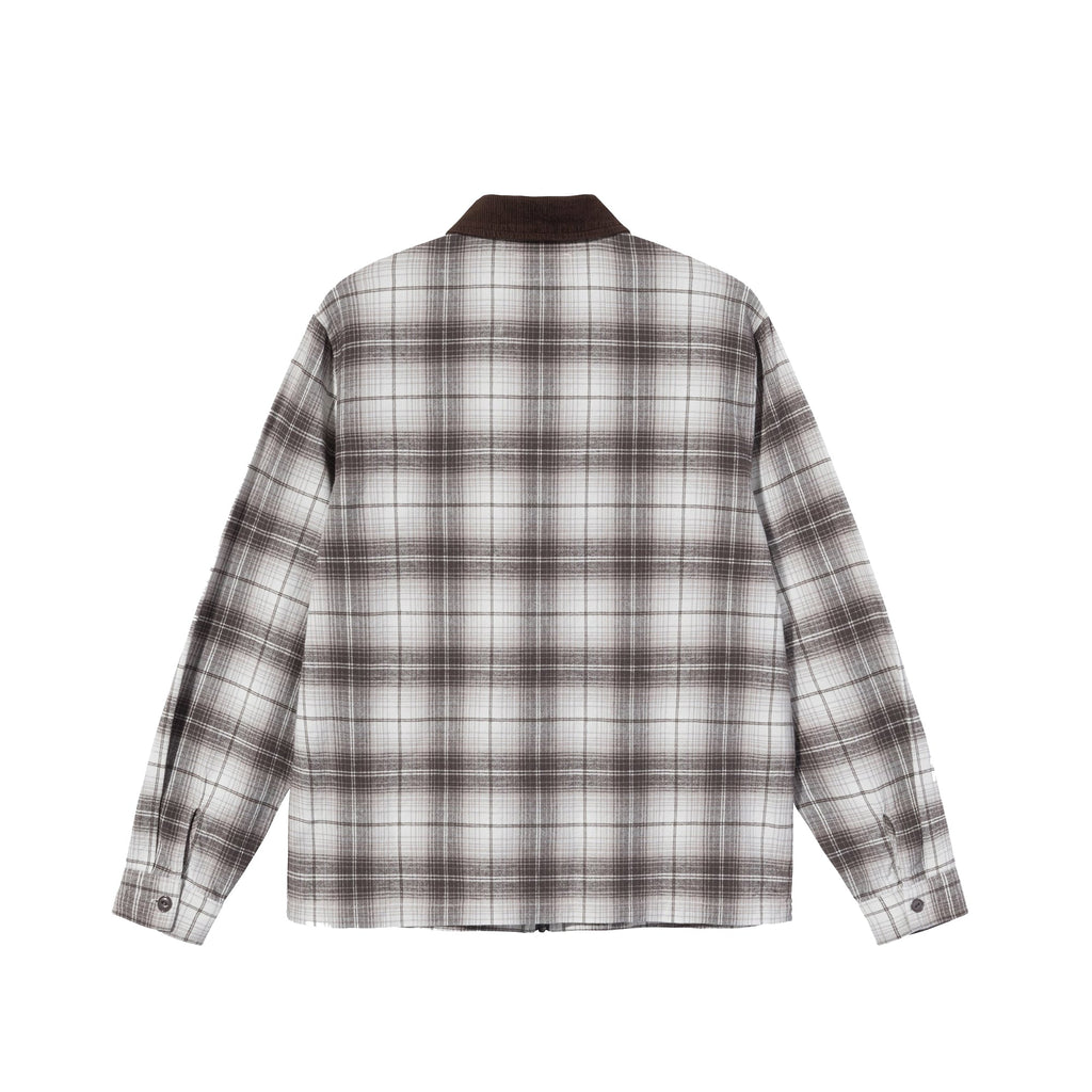 Оригінальна Mens Frank Plaid Zip Ls Shirt Brown Stussy – вид ззаду