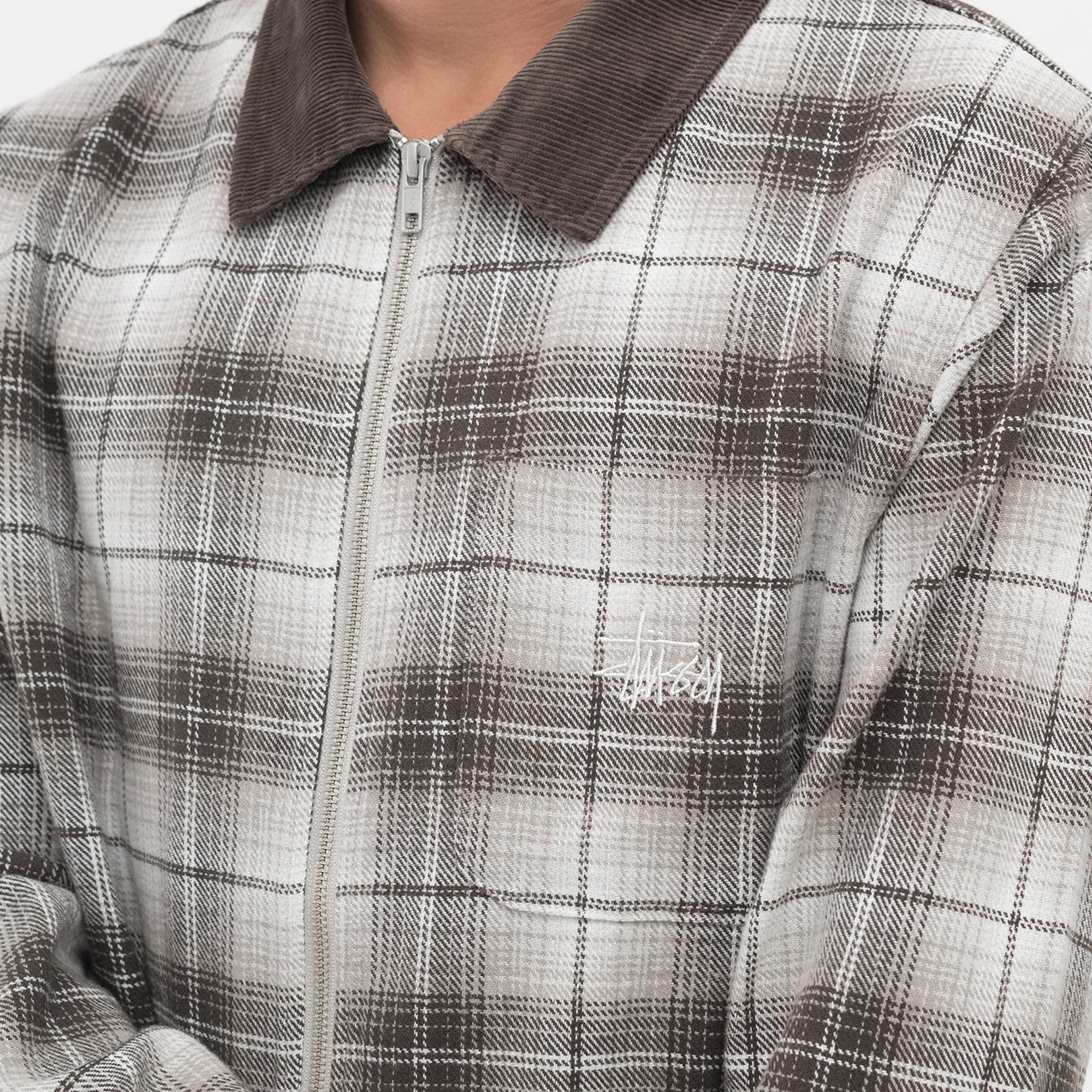 Оригінальна Mens Frank Plaid Zip Ls Shirt Brown Stussy – збільшений вид