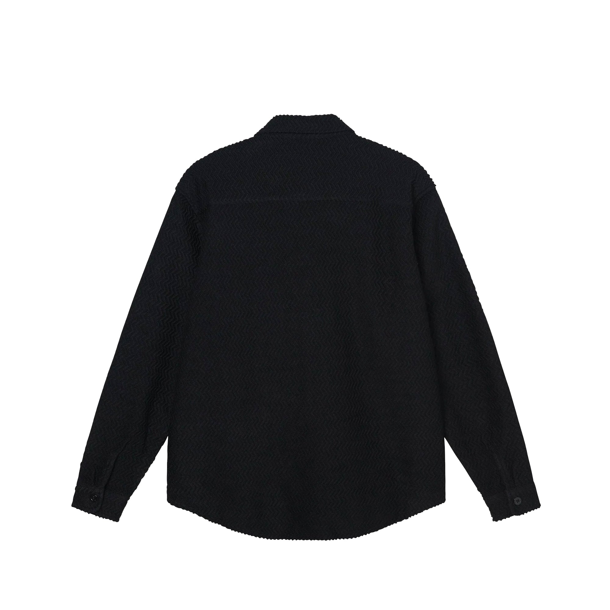 Оригінальна Mens Textured Wool Cpo Ls Shirt Black Stussy – вид ззаду