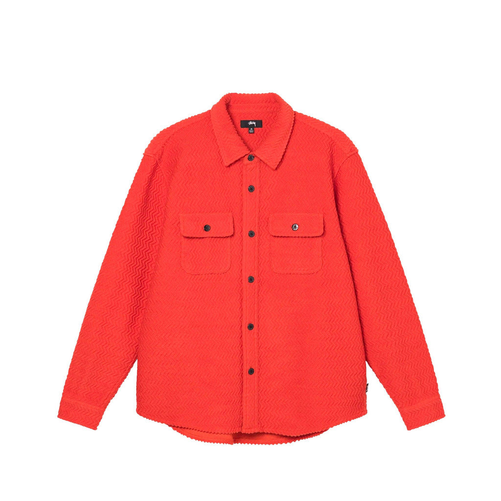 Оригінальна Mens Textured Wool Cpo Ls Shirt Orange Stussy – боковий вид
