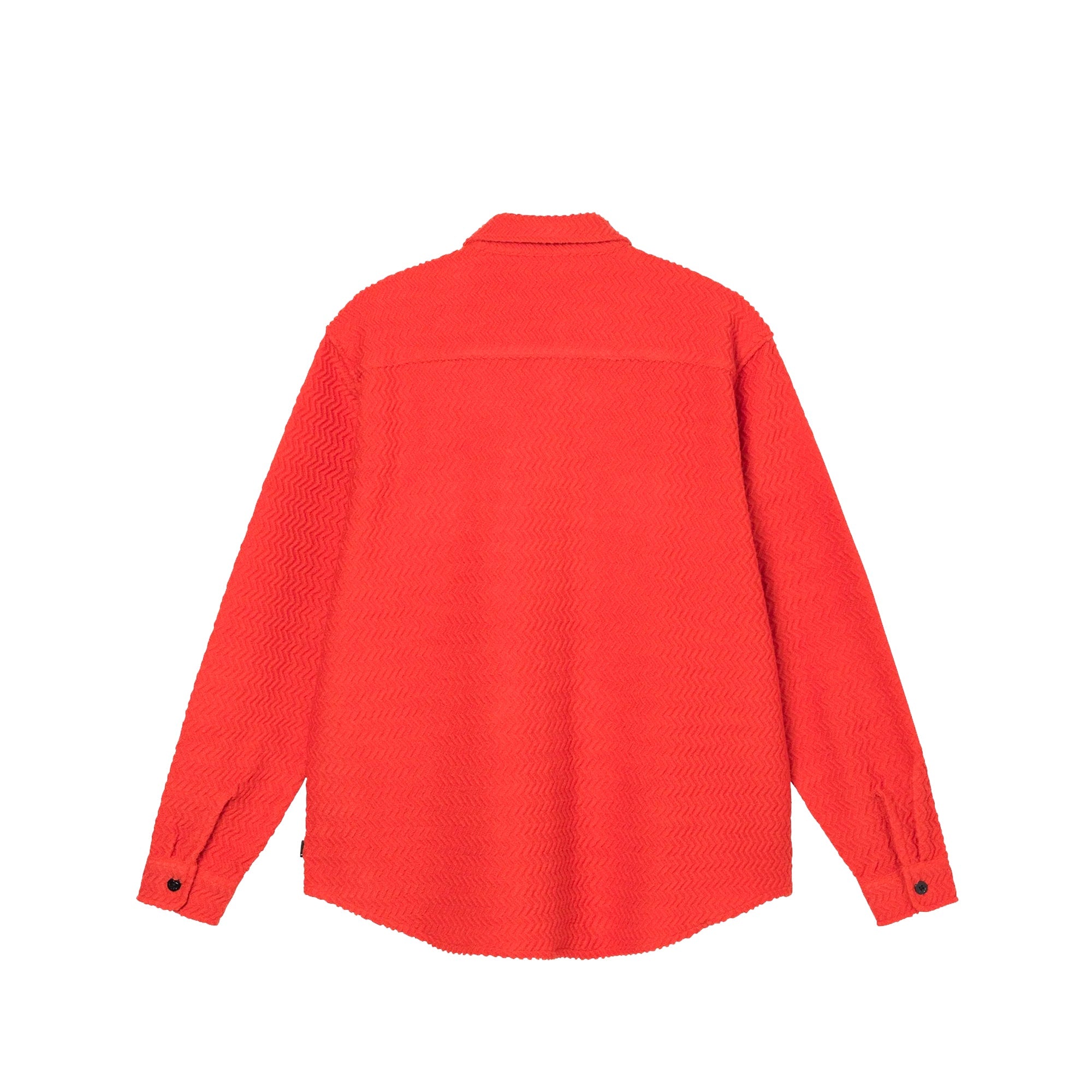 Оригінальна Mens Textured Wool Cpo Ls Shirt Orange Stussy – вид ззаду