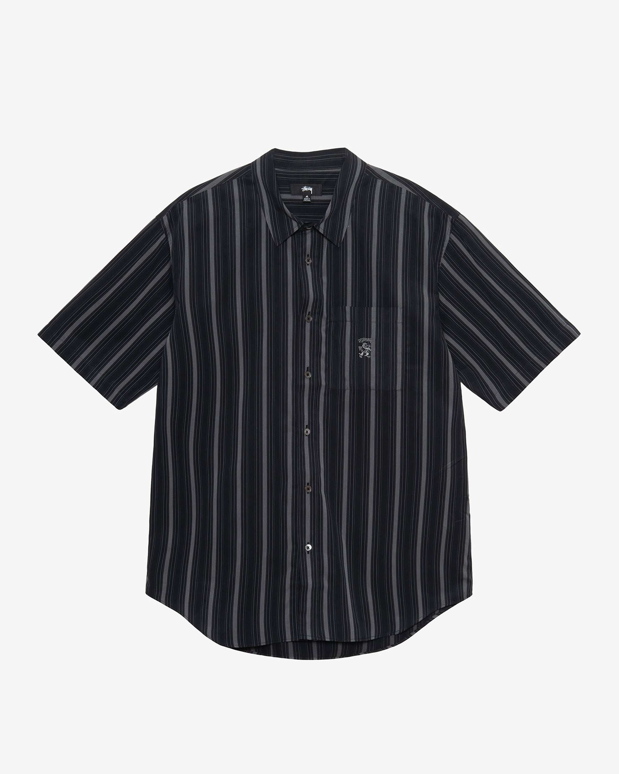 Mens Boxy Short Sleeve Shirt Stripe Stussy – Гарантія оригінальності – боковий вид