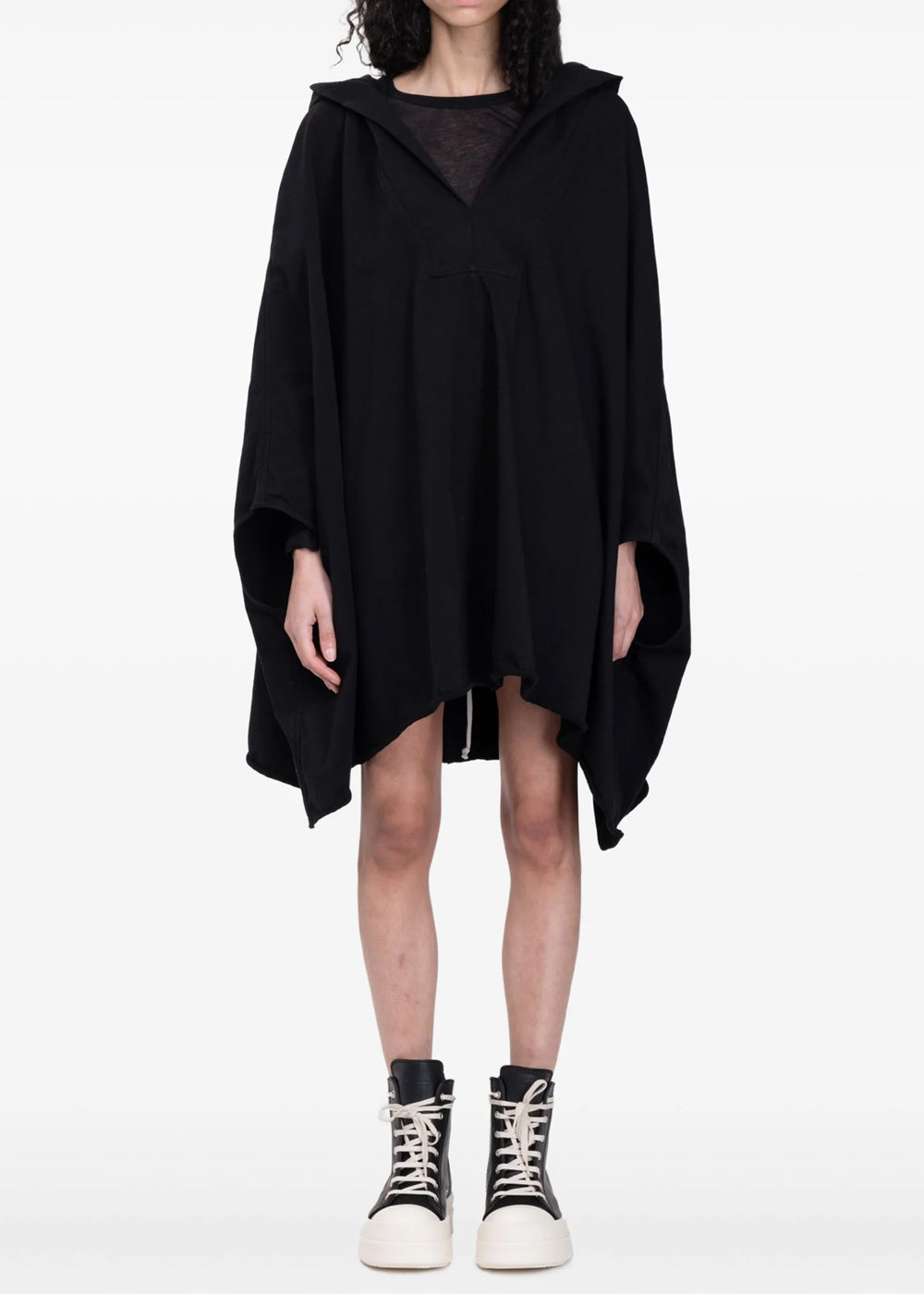 Оригінальна Black Hooded Kaftan Rick owens – детальний вид