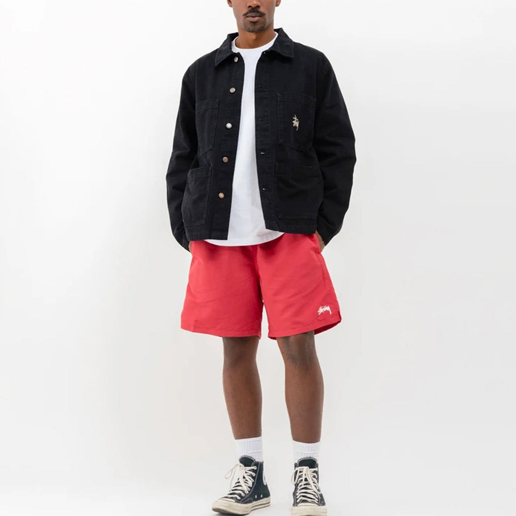 Mens Stock Water Shorts Red Stussy – Гарантія оригінальності – детальний вид