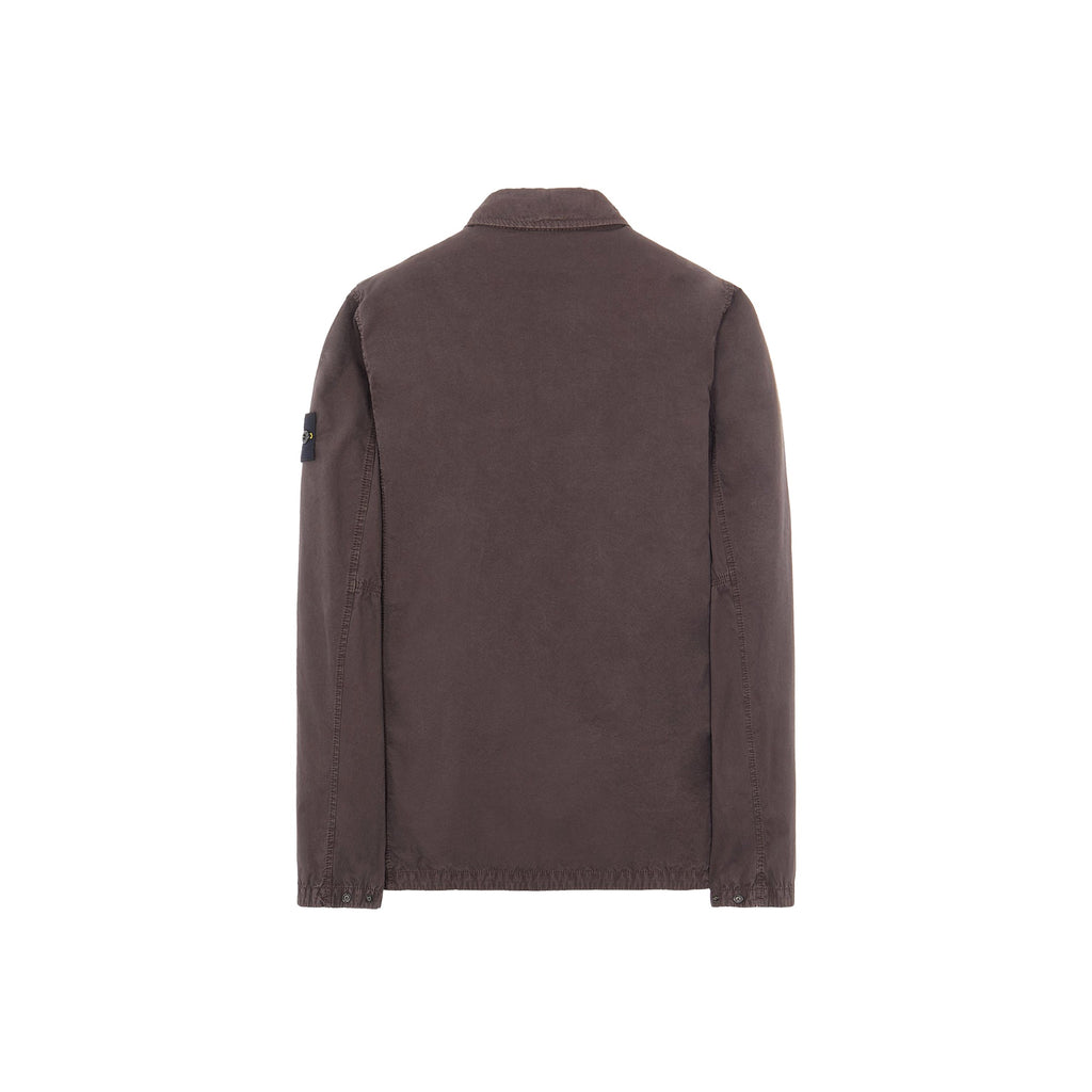 Mens Brushed Cotton Overshirt Brown Stone island – Гарантія оригінальності – вид ззаду