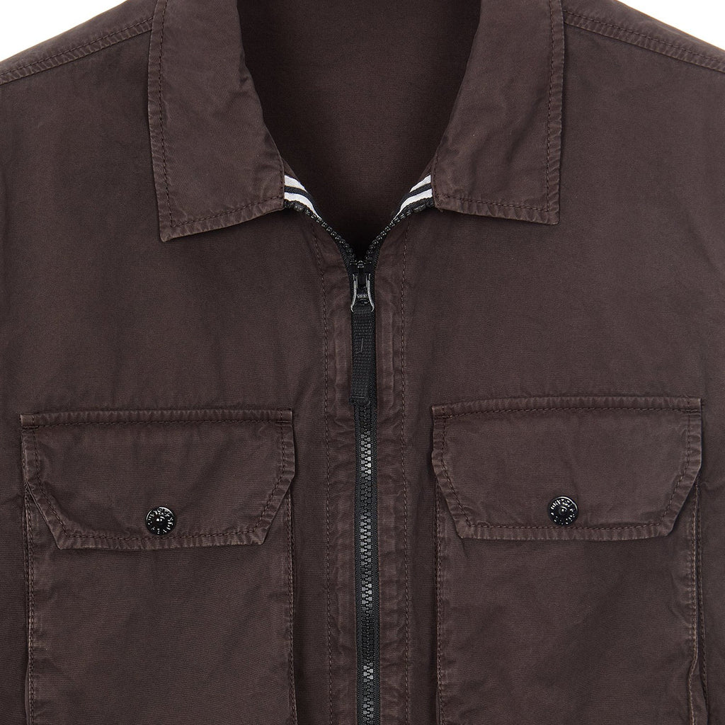 Mens Brushed Cotton Overshirt Brown Stone island – Гарантія оригінальності – детальний вид