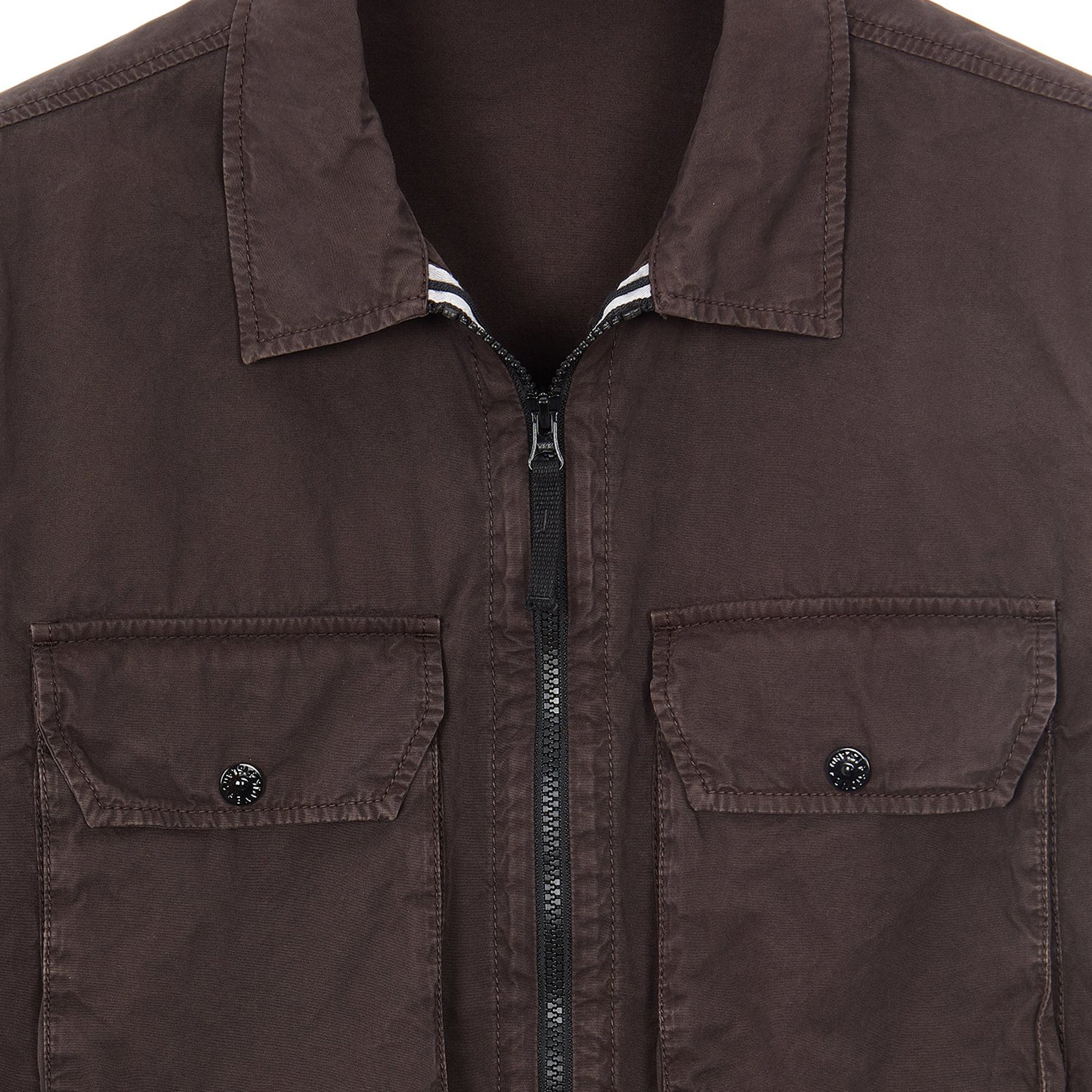 Mens Brushed Cotton Overshirt Brown Stone island – Гарантія оригінальності – детальний вид