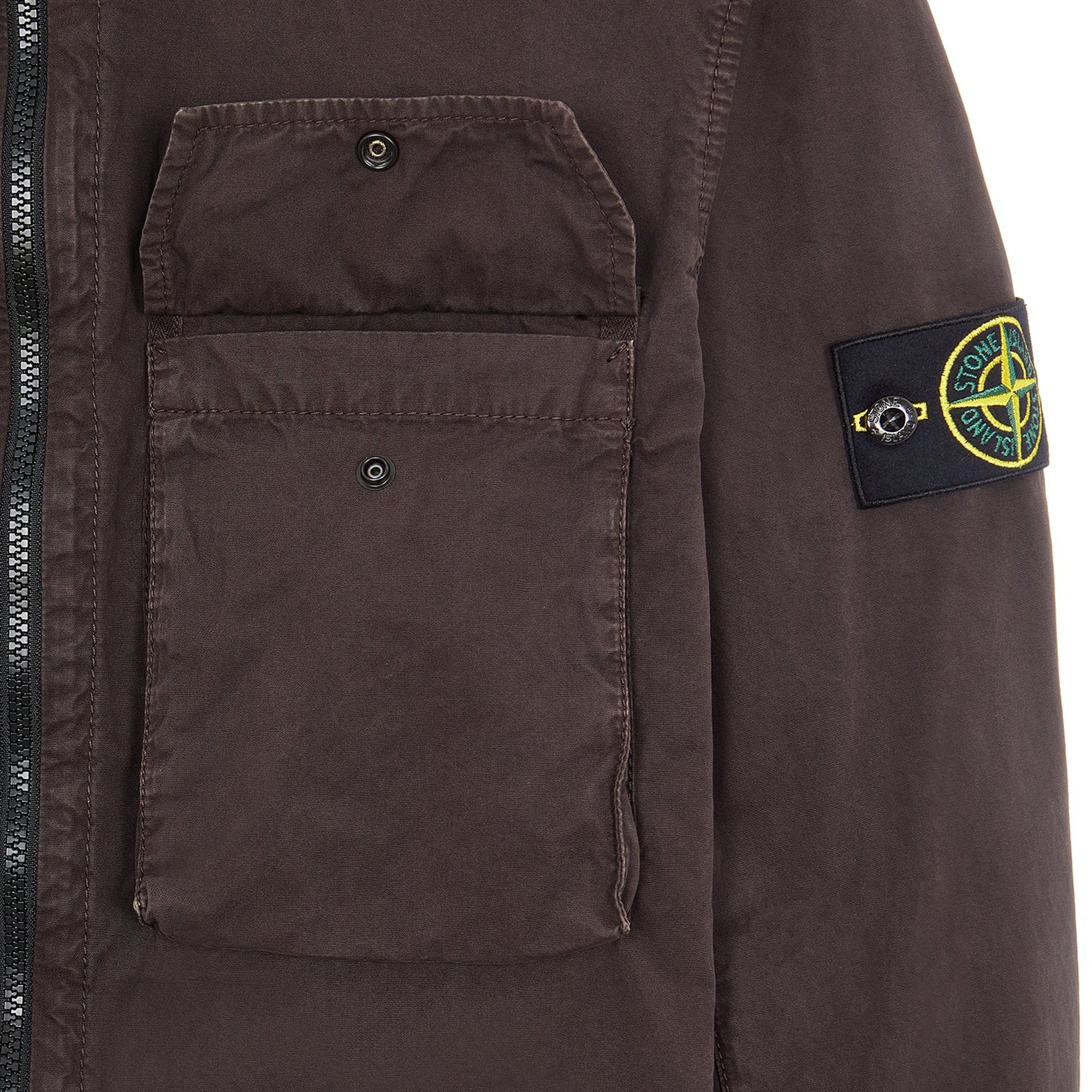 Mens Brushed Cotton Overshirt Brown Stone island – Гарантія оригінальності – збільшений вид